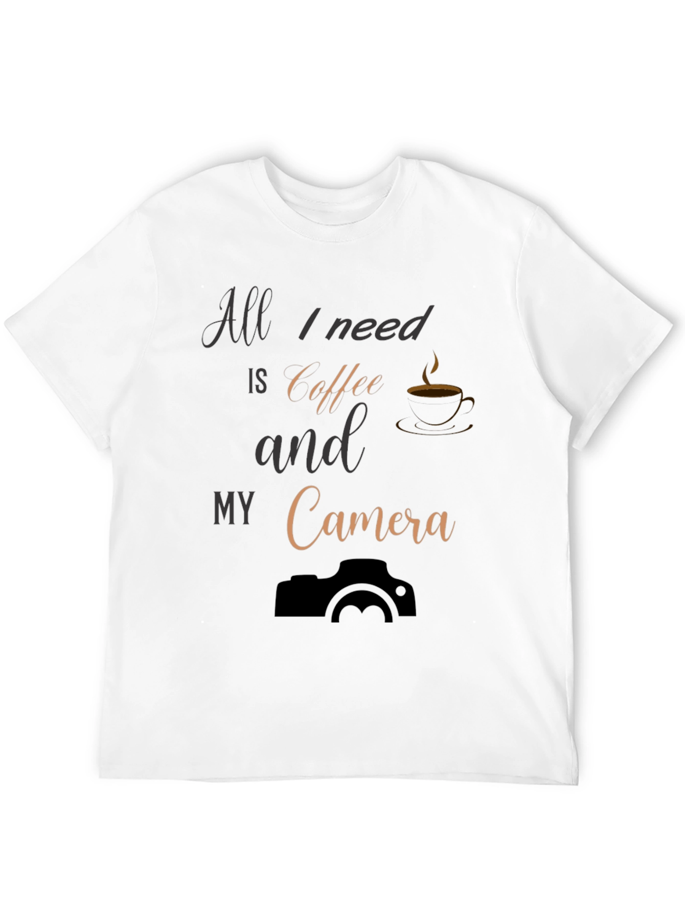 Black Coffee & Camera Black T-Shirt: Photography Lover Apparel view 12