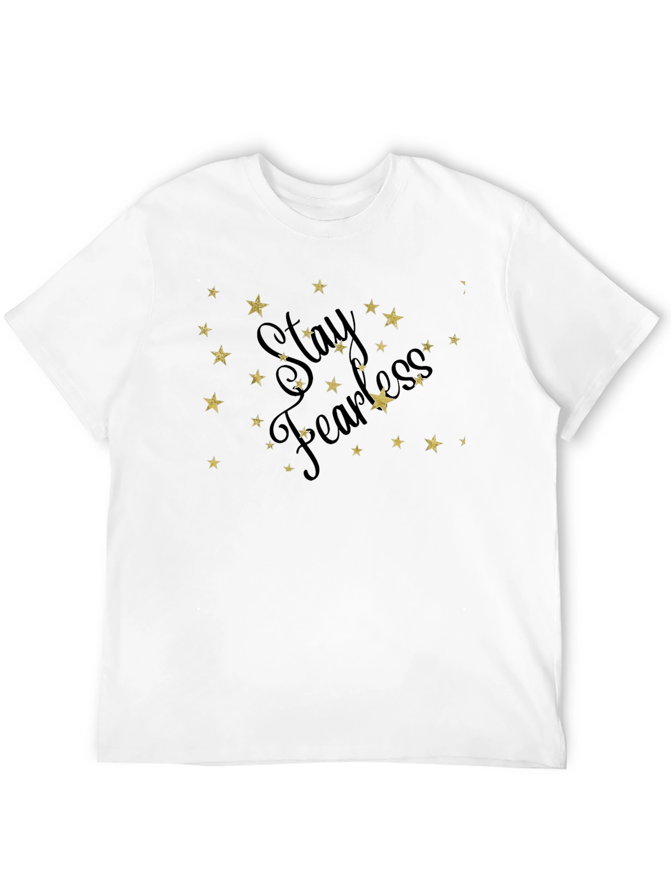Black Stay Fearless Graphic Tee - Black Cotton Star Design view 12