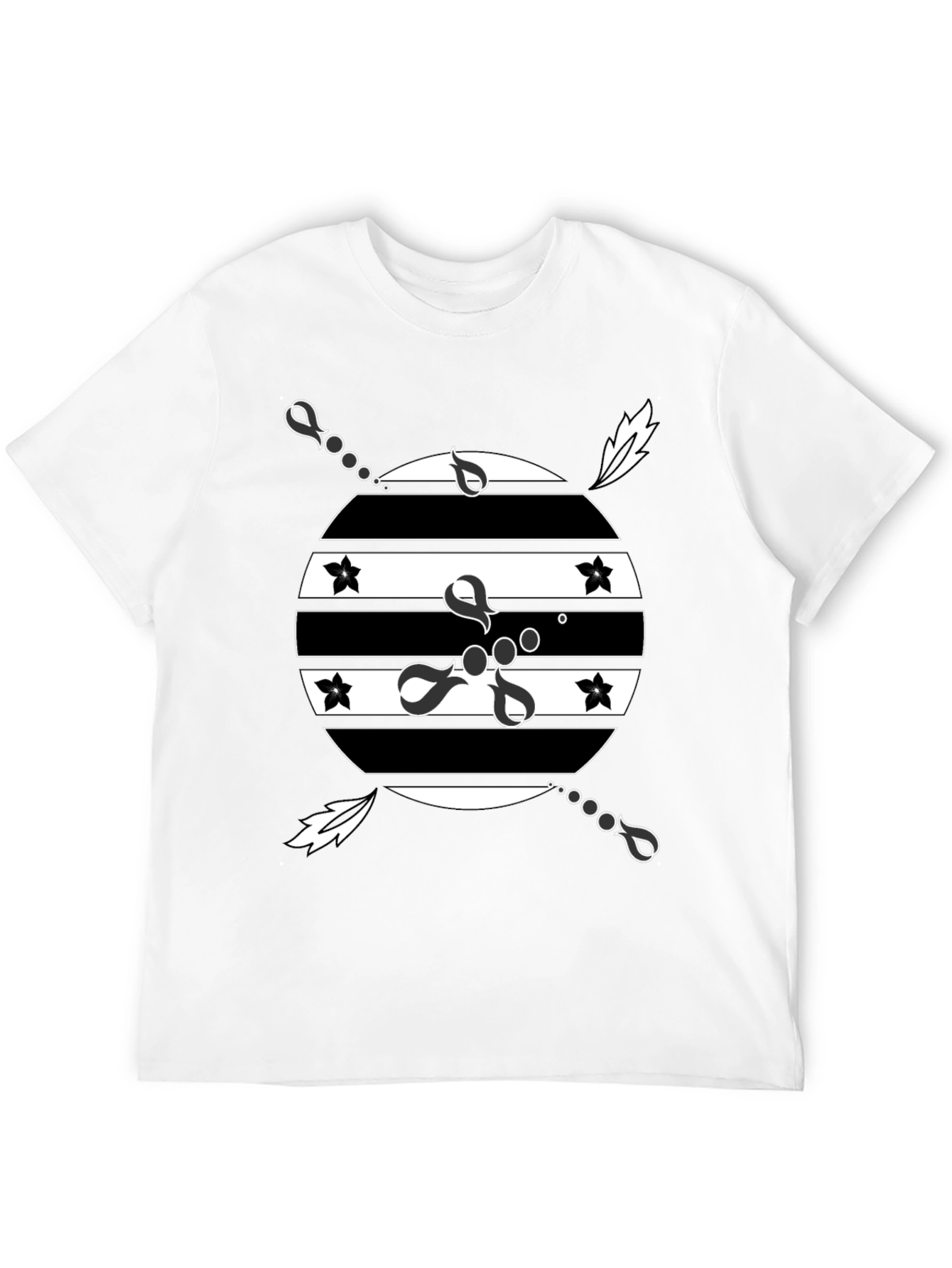 Black Men's Black Graphic T-Shirt - Retro Design view 12