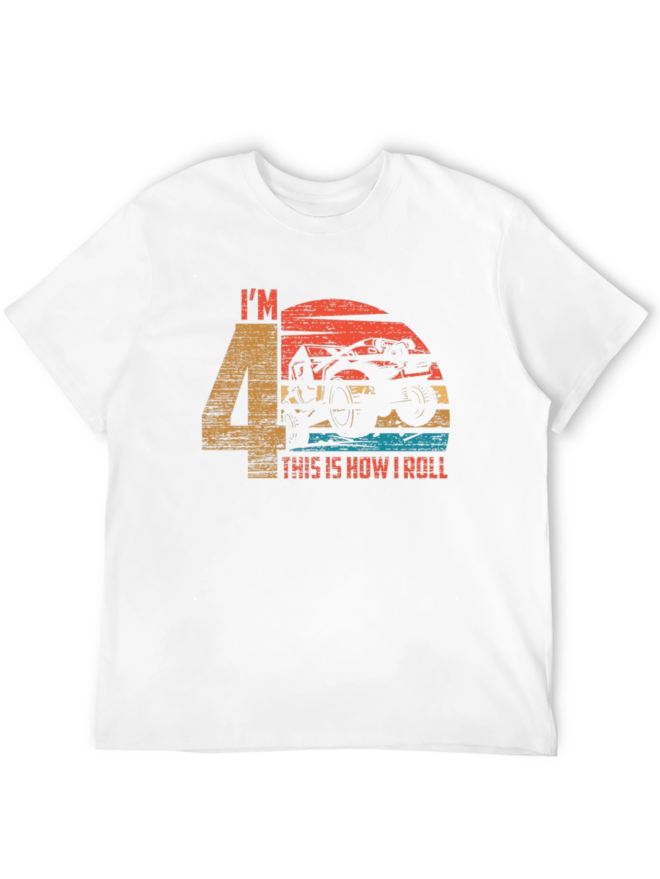 I'm 4 This Is How I Roll ATV Birthday T-Shirt - 12