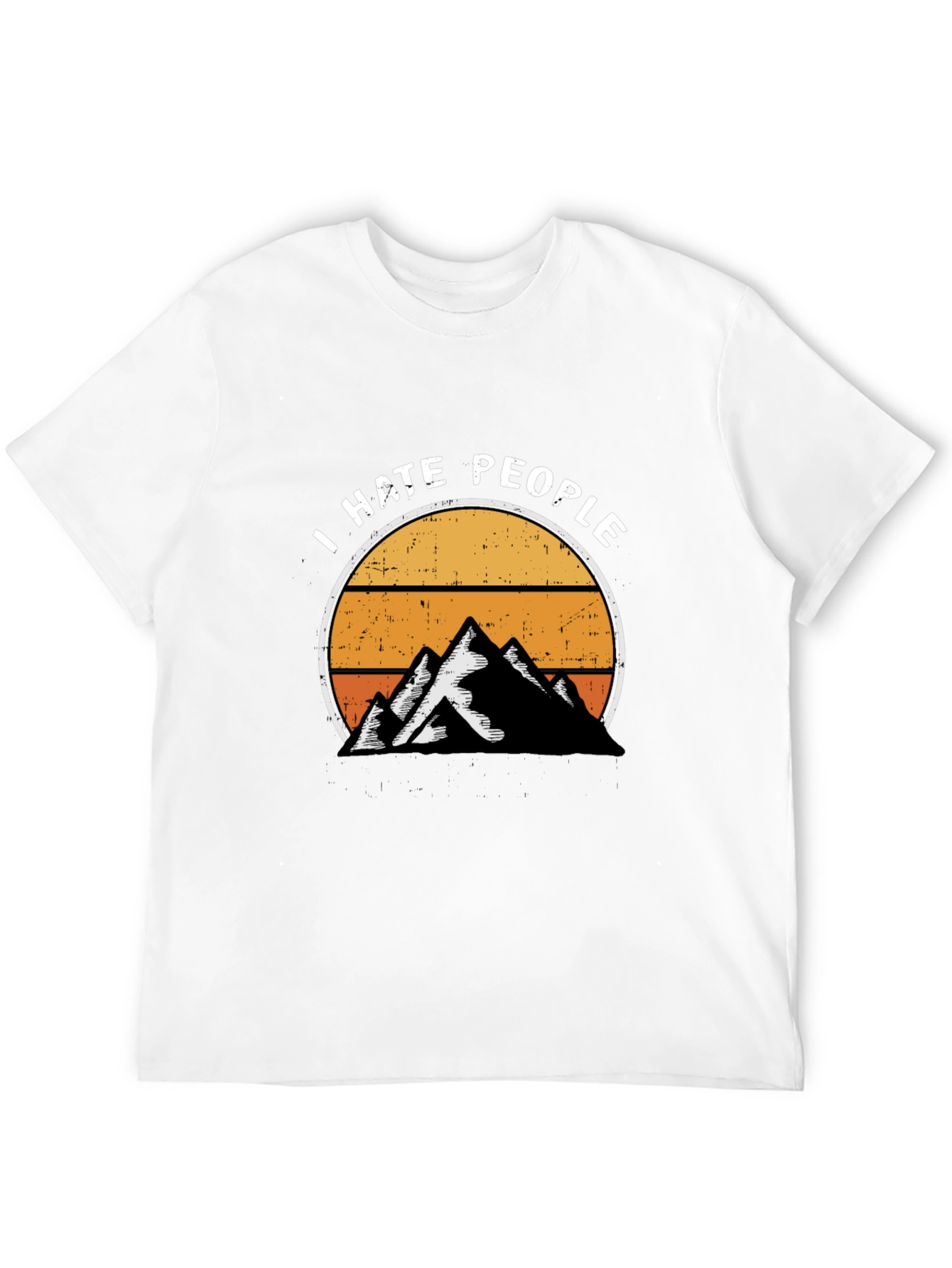 Black I Hate People Mountain Sunset Graphic Tee view 12
