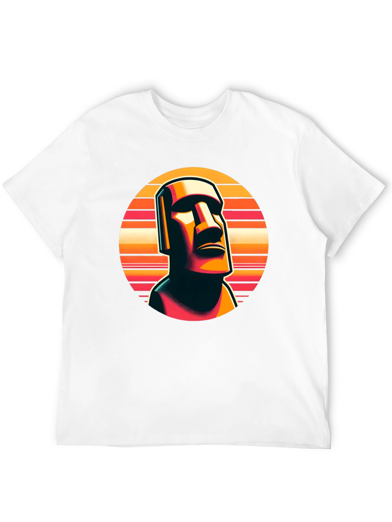 Black Moai Statue Graphic Tee - Retro Style view 12