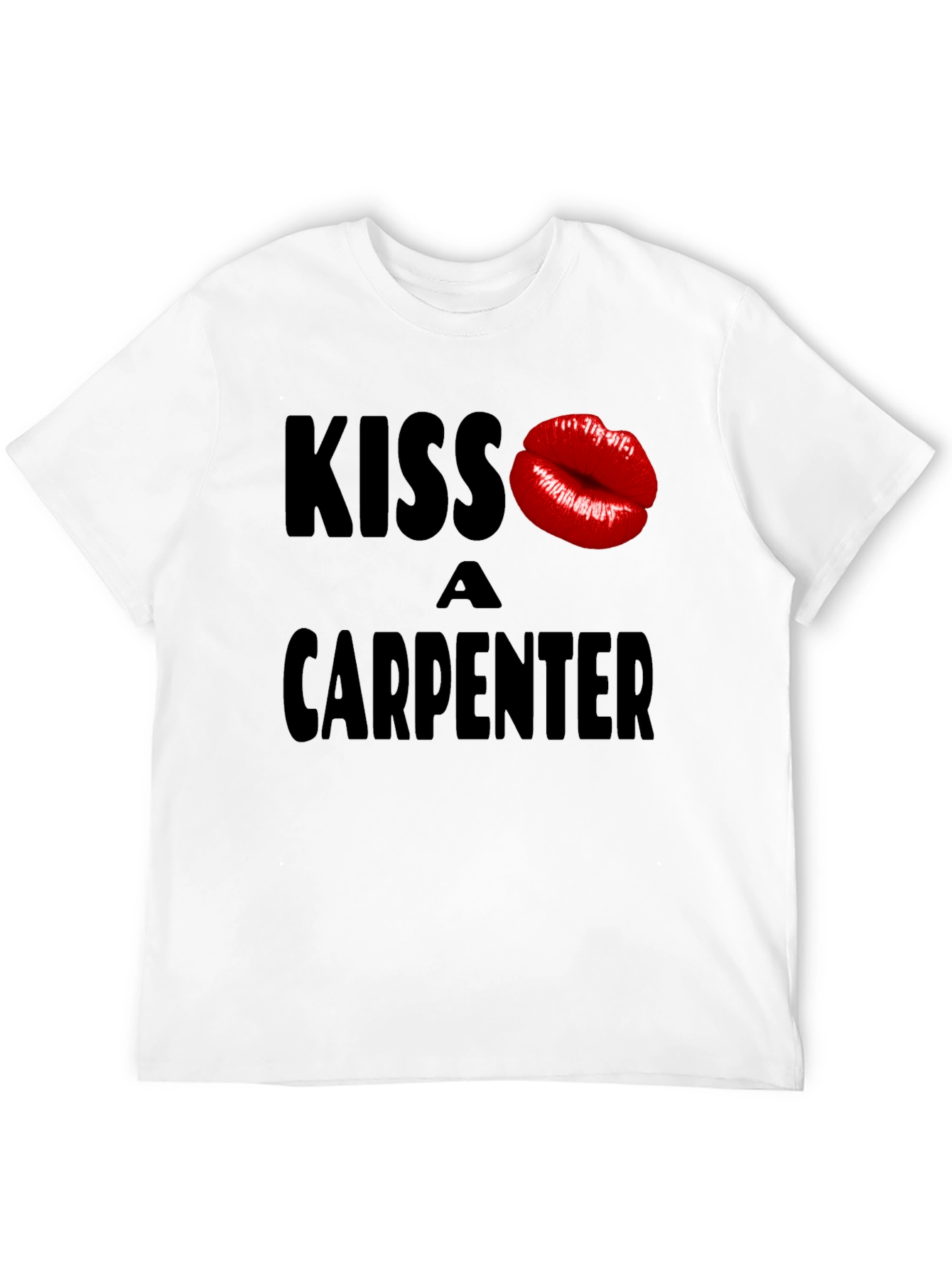 Black Kiss a Carpenter Graphic T-Shirt - Novelty Crew Neck Tee view 12