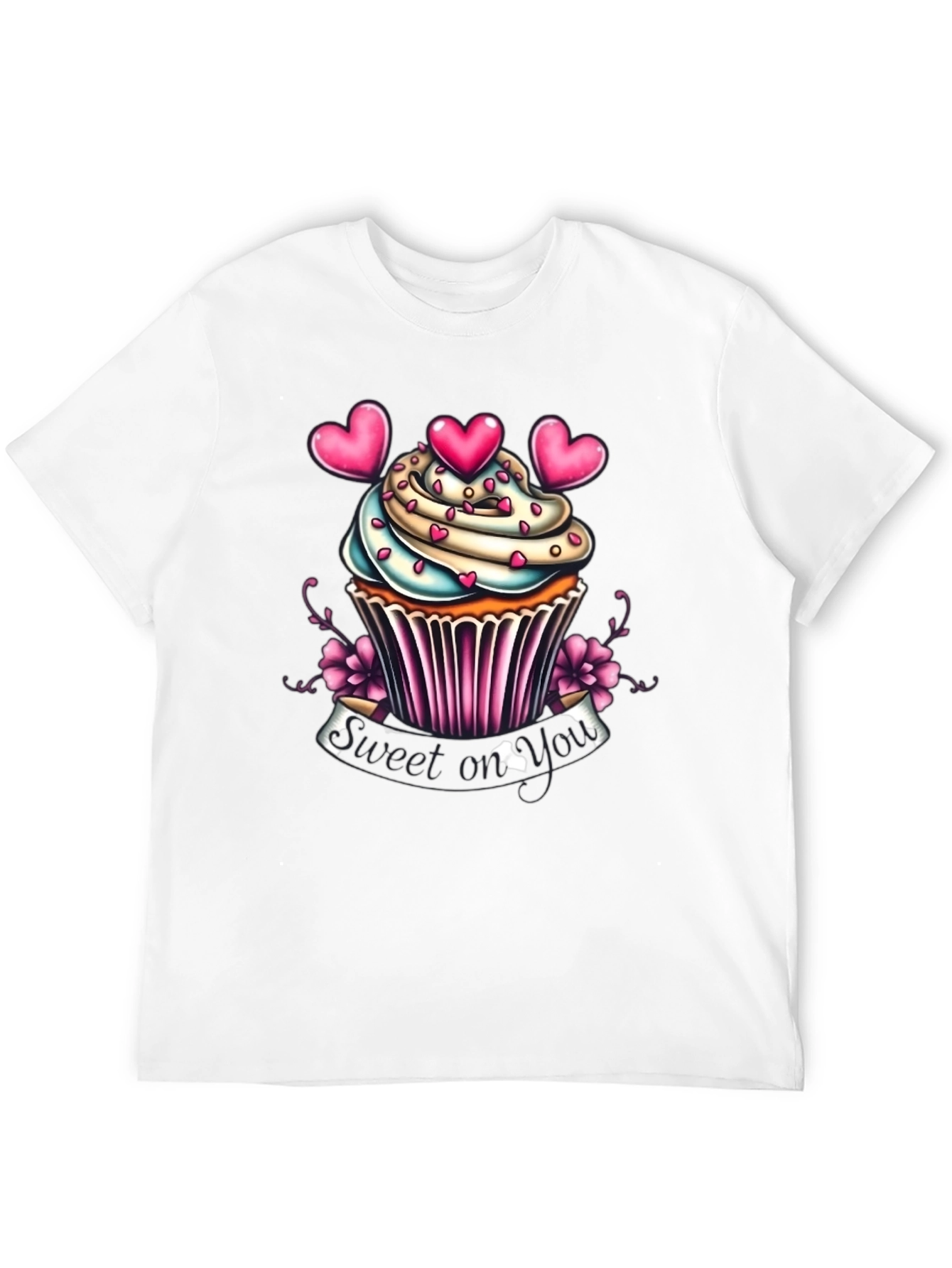 Black Sweet On You Cupcake Graphic T-Shirt view 12