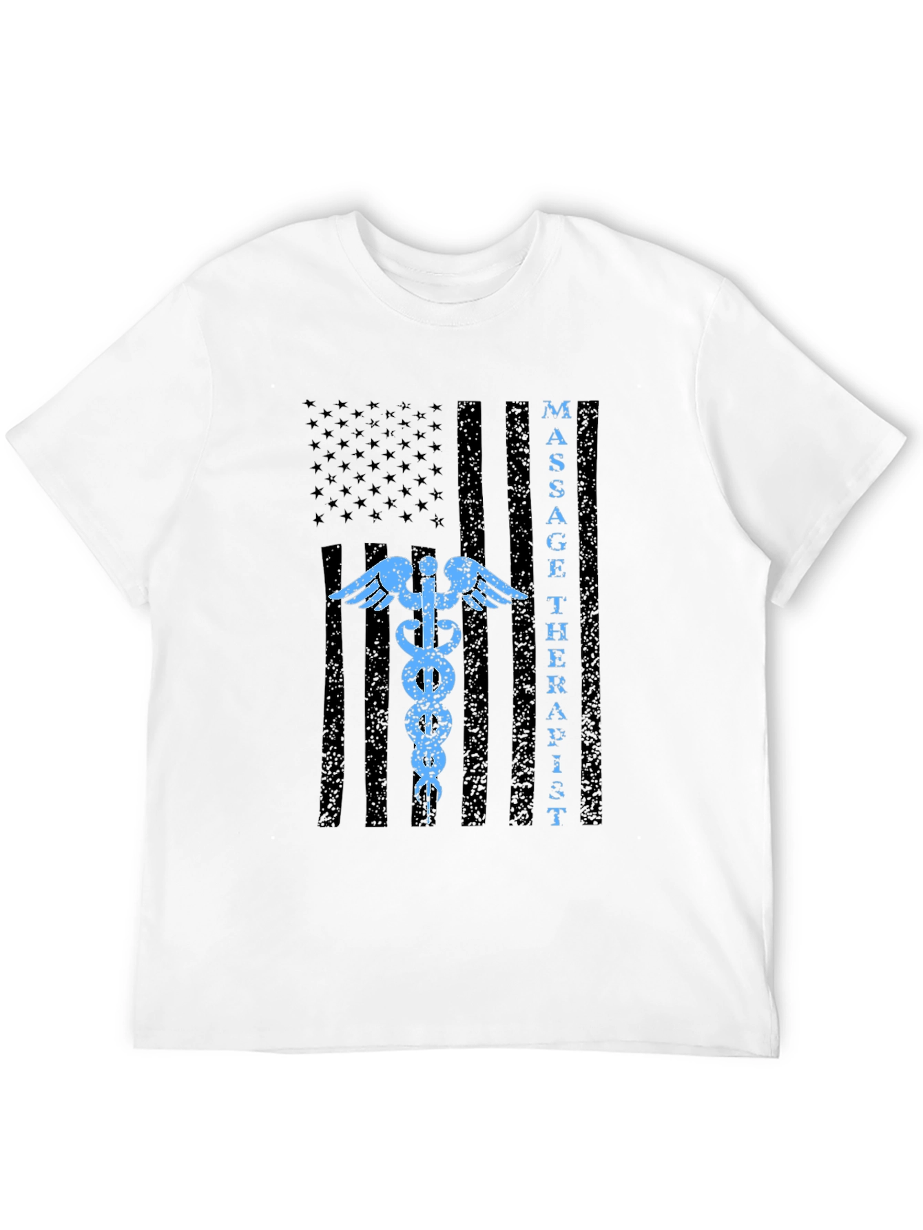 Black Massage Therapist American Flag T-Shirt view 12