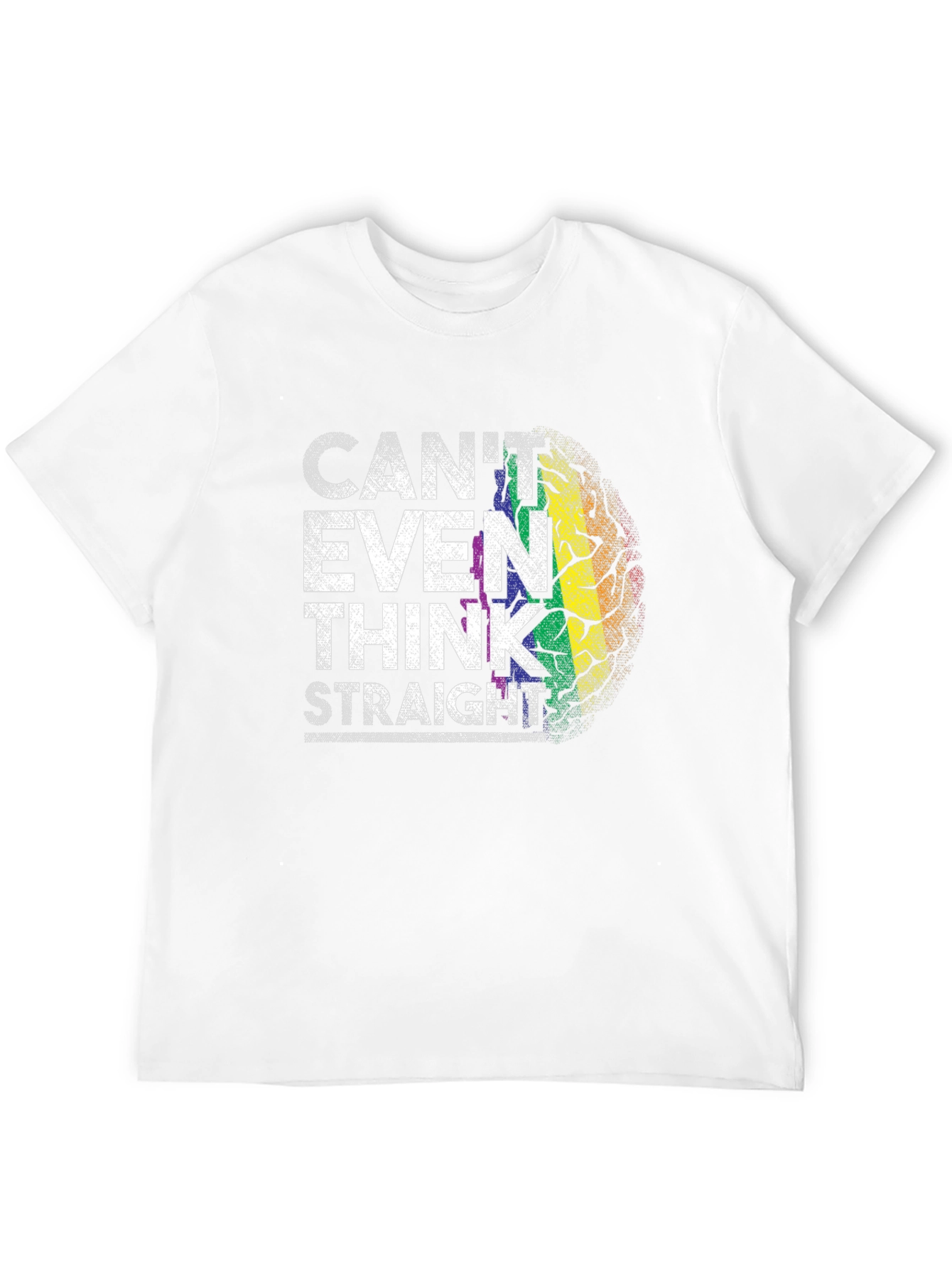 Black Can't Even Think Straight Rainbow Brain T-Shirt view 12