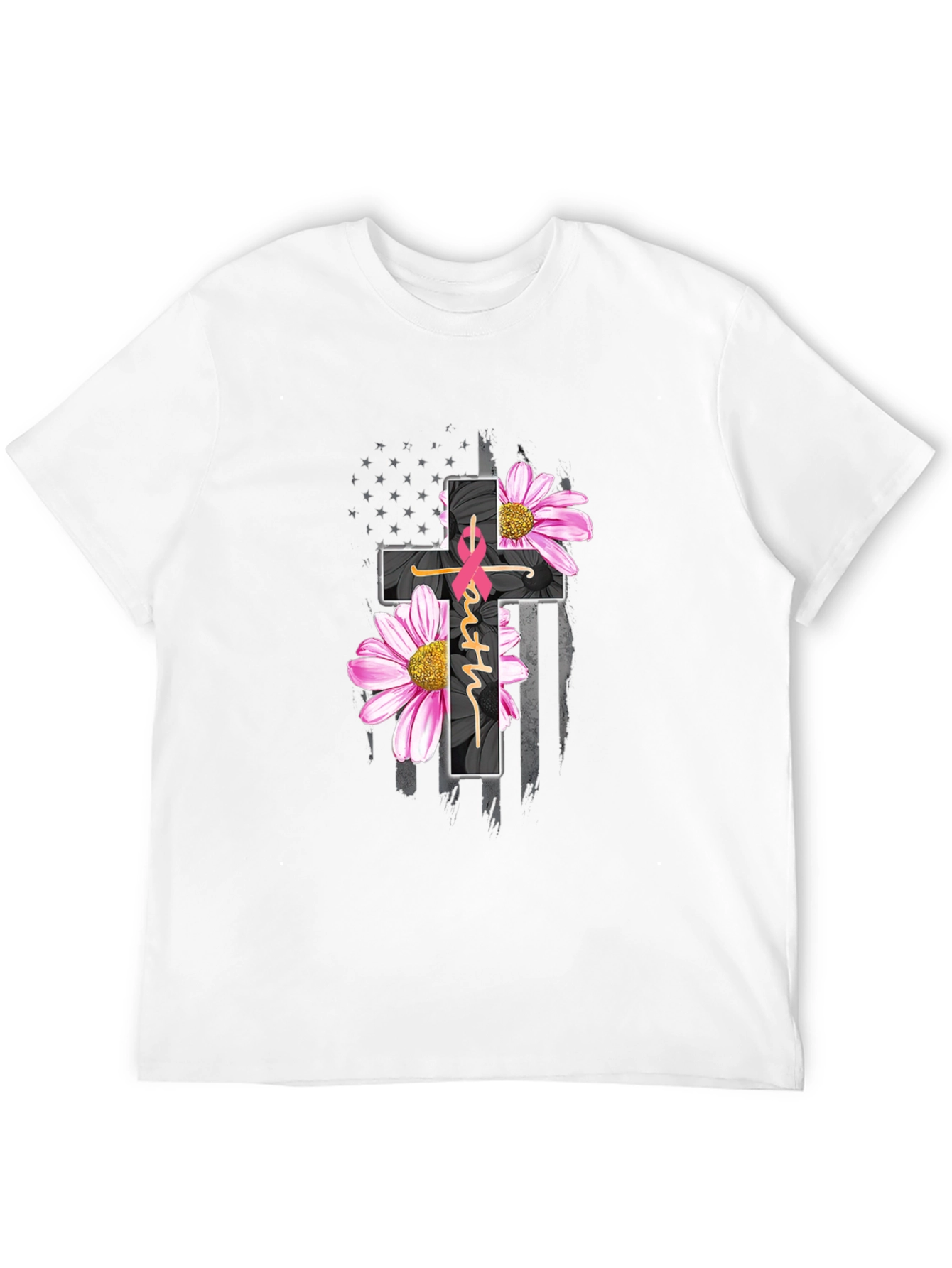 Black Faith Hope Love Breast Cancer Awareness T-Shirt view 12