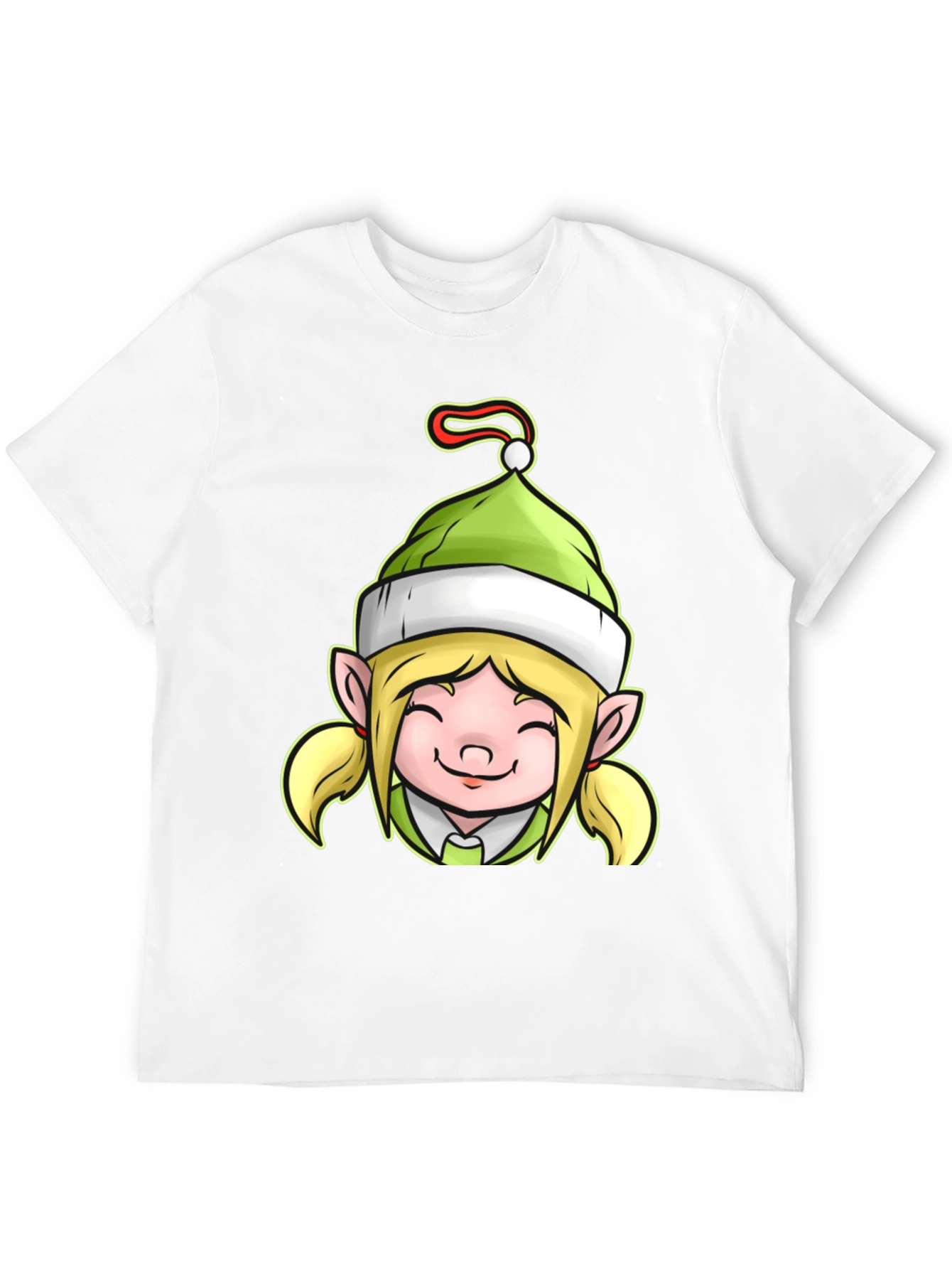 Black Festive Elf Girl Graphic Tee view 12