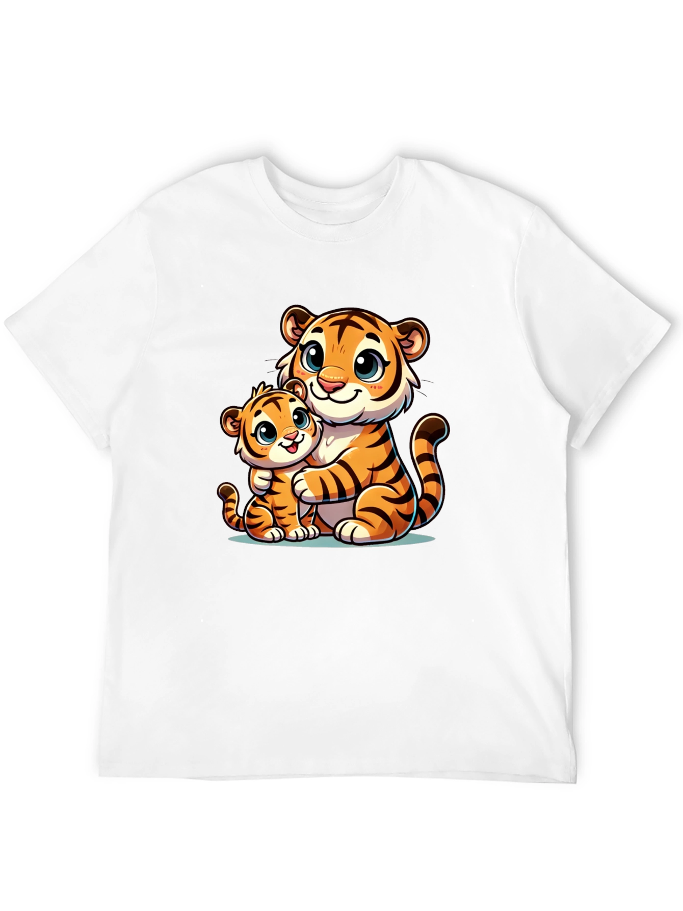 Black Cute Tiger Family Black T-Shirt view 12