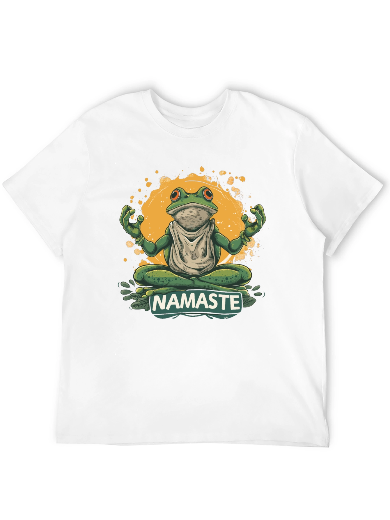 Black Namaste Frog Graphic Tee - Zen Meditation Humor view 12
