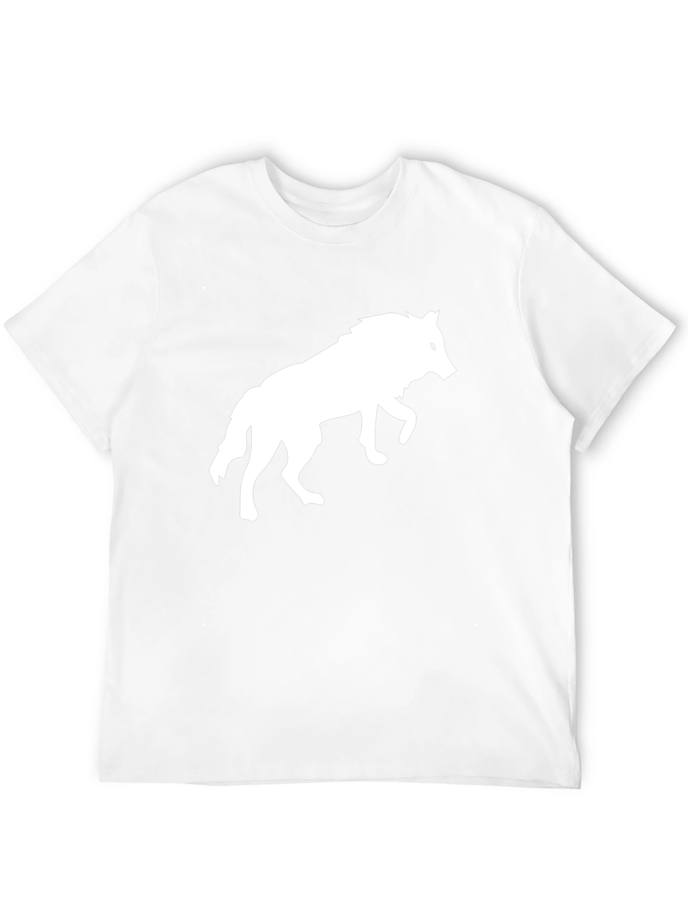 Black Black T-Shirt with White Wolf Graphic view 12