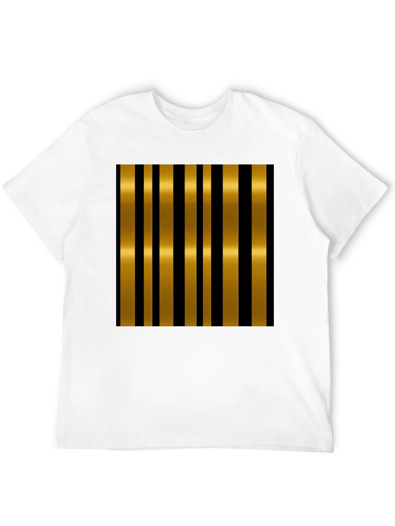 Black Striped Gold & Black Stylish T-Shirt view 12