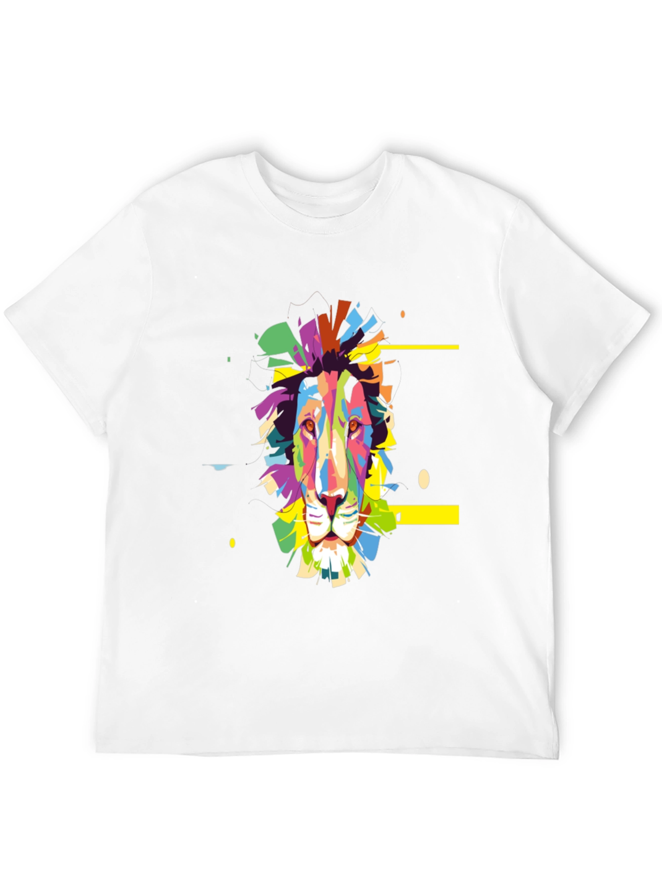 Black Colorful Lion Graphic Print Tee - Black view 12