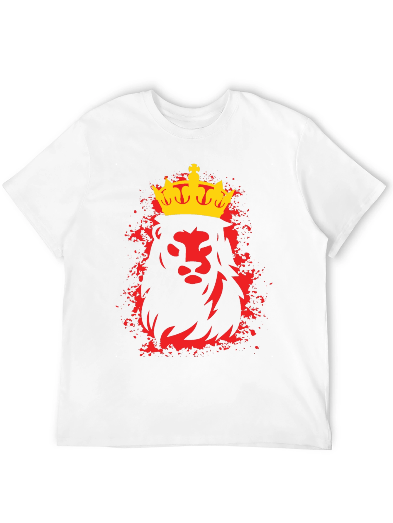Black King Lion Graphic Tee - Black Crew Neck T-Shirt view 12