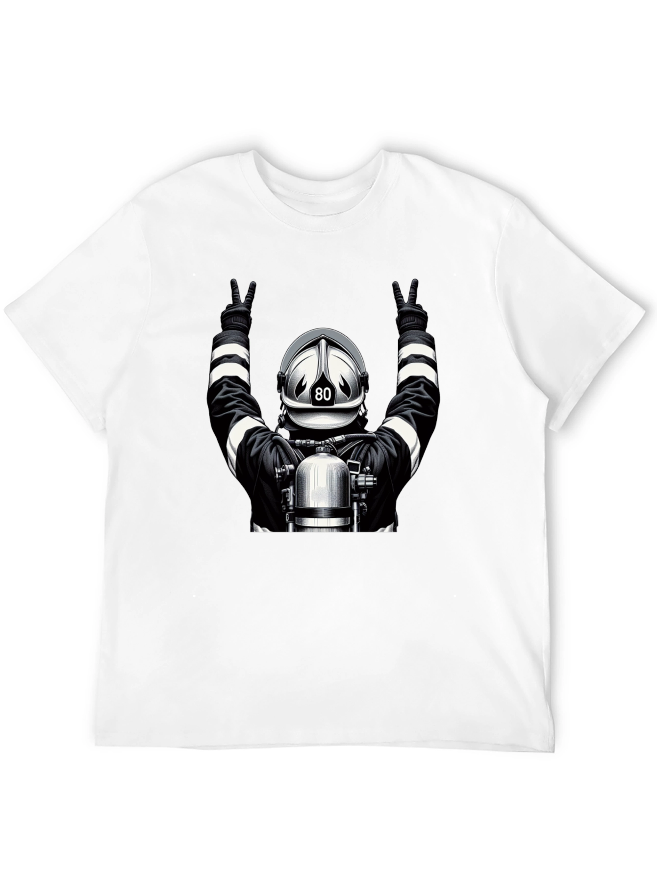 Black Firefighter "80" Graphic T-Shirt view 12