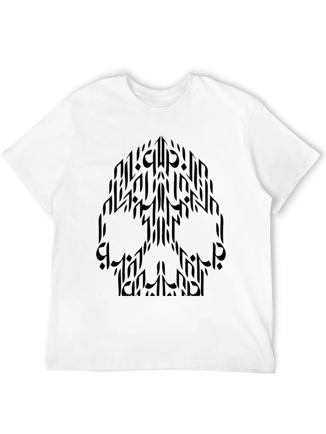 Black Abstract Skull Graphic Black T-Shirt view 12