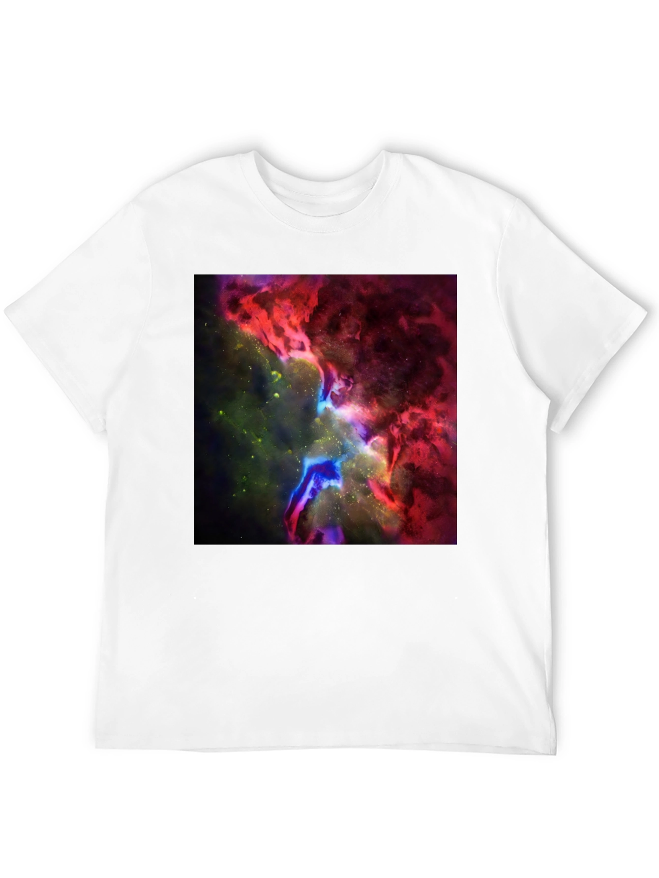 Black Nebula Print Black T-Shirt - Galaxy Design view 12