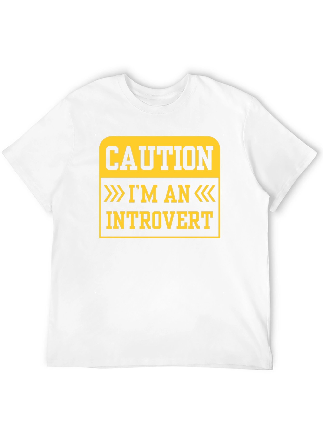 Black Caution Introvert T-Shirt - Funny Statement Tee view 12