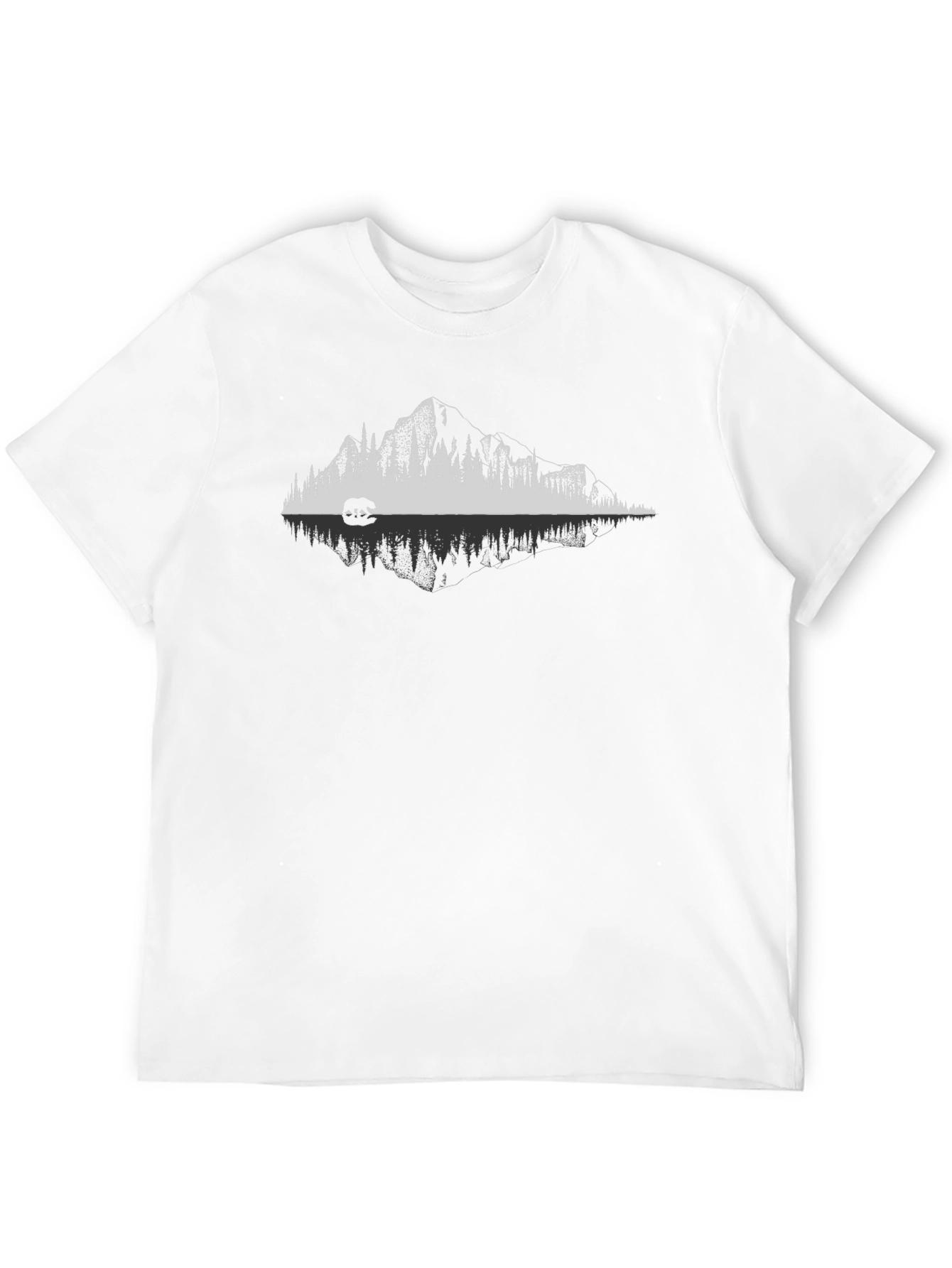 Black Mountain Bear Reflection Graphic T-Shirt view 12