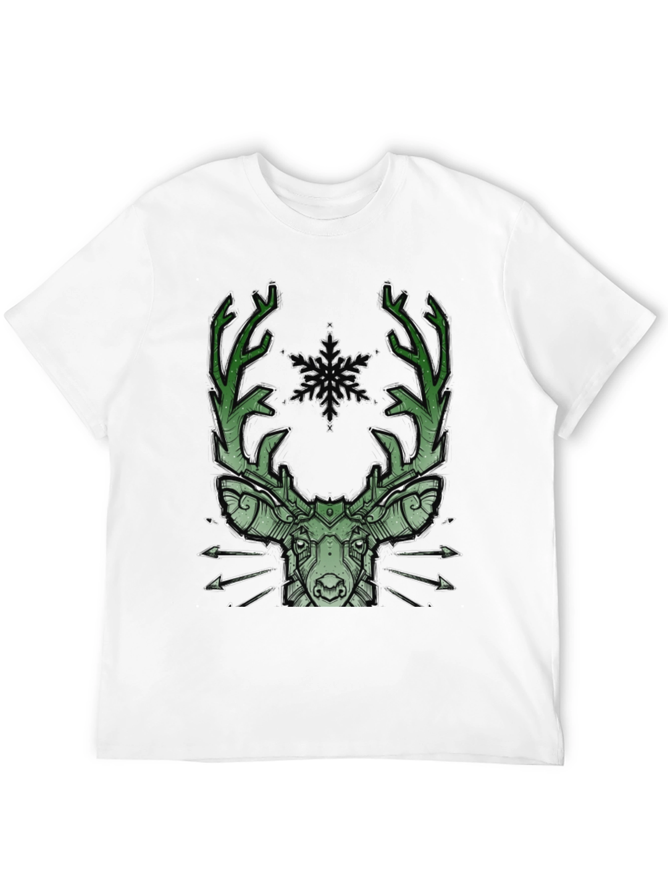Black Geometric Deer Graphic Tee view 12