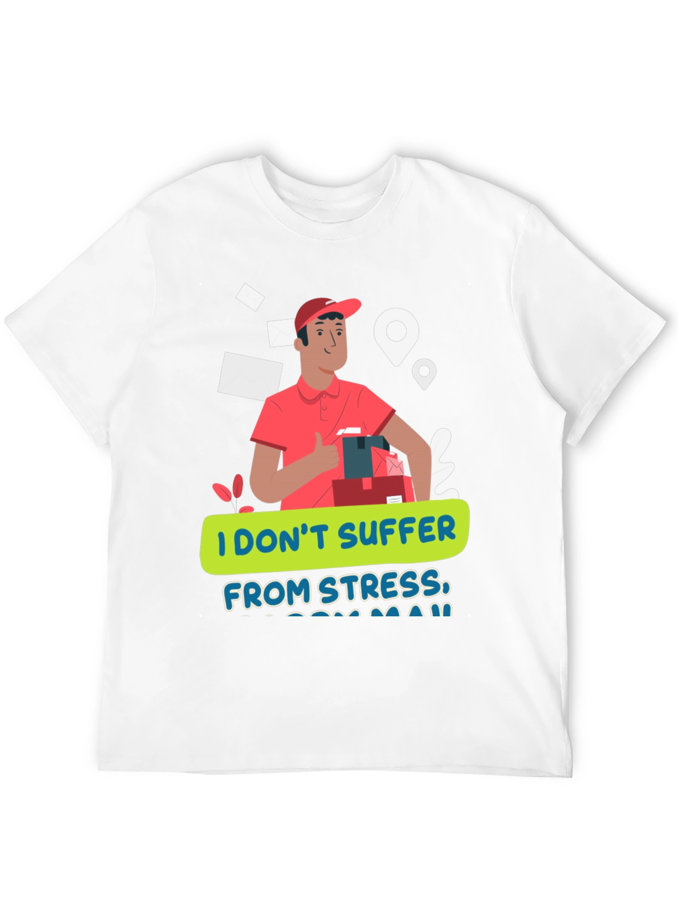 Black Funny Delivery Driver T-Shirt - No Stress Zone view 12