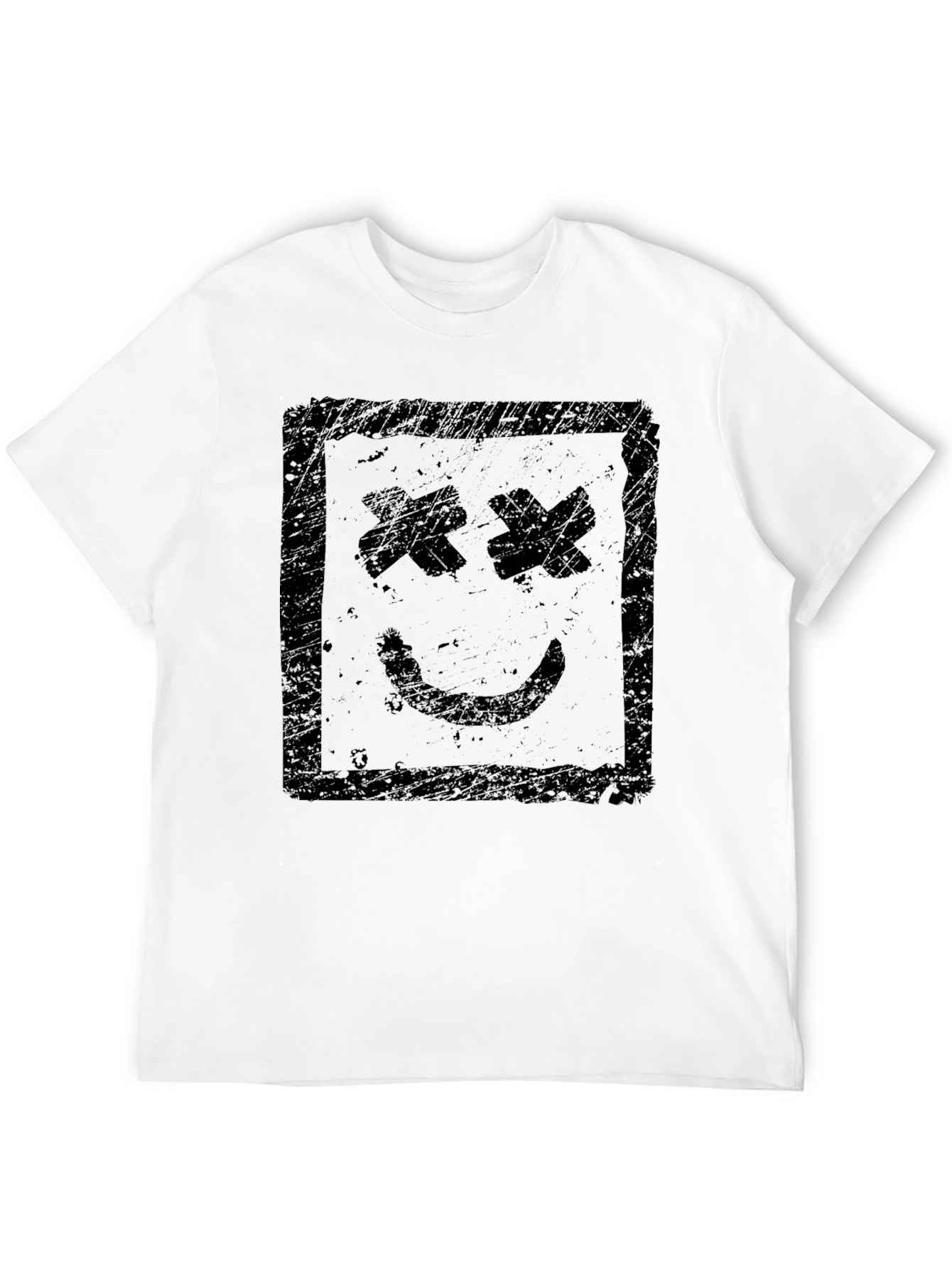 Black Distressed Graphic Tee - Smiley Face view 12