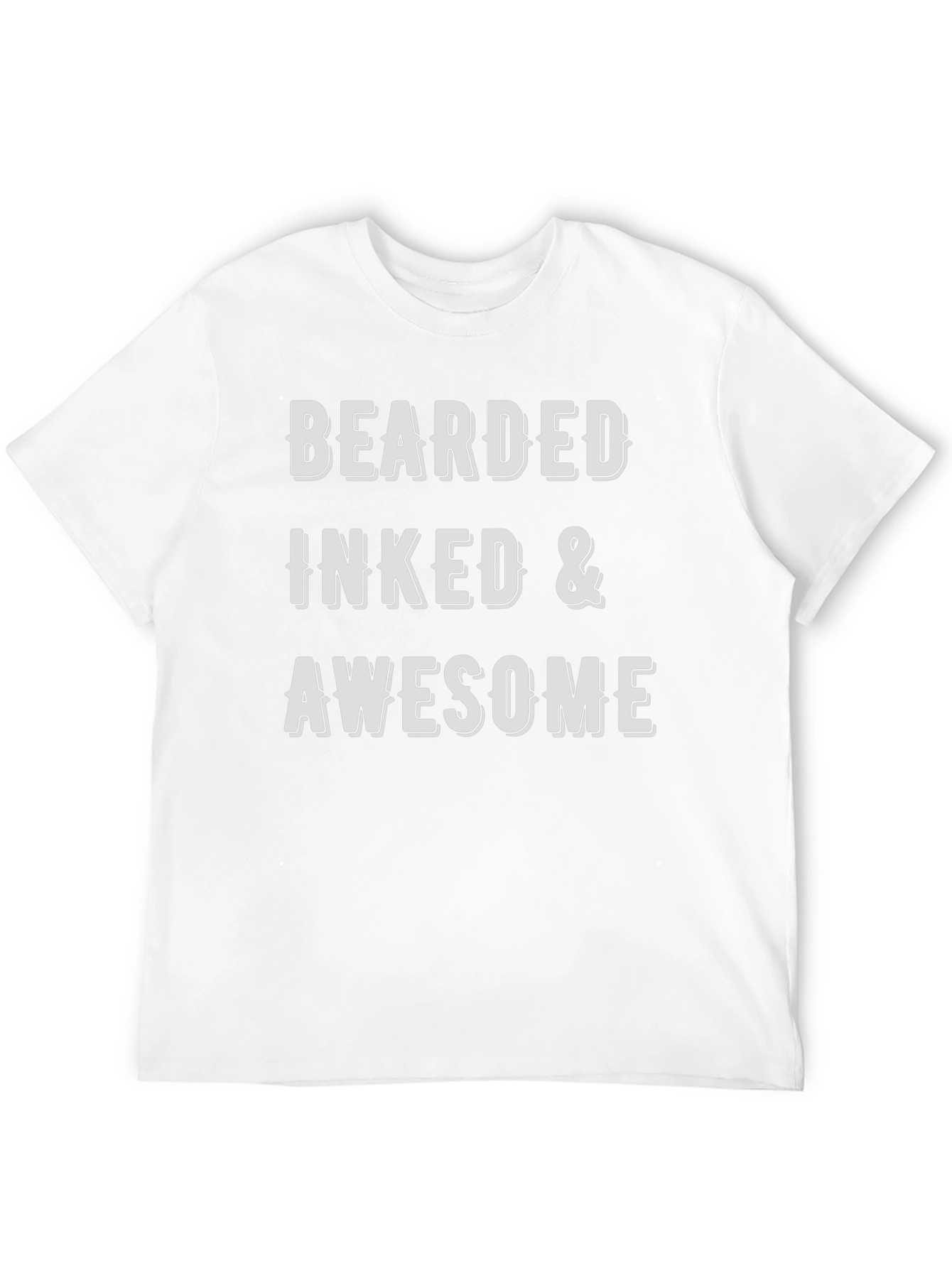 Black Bearded Inked & Awesome Men's Black T-Shirt view 12