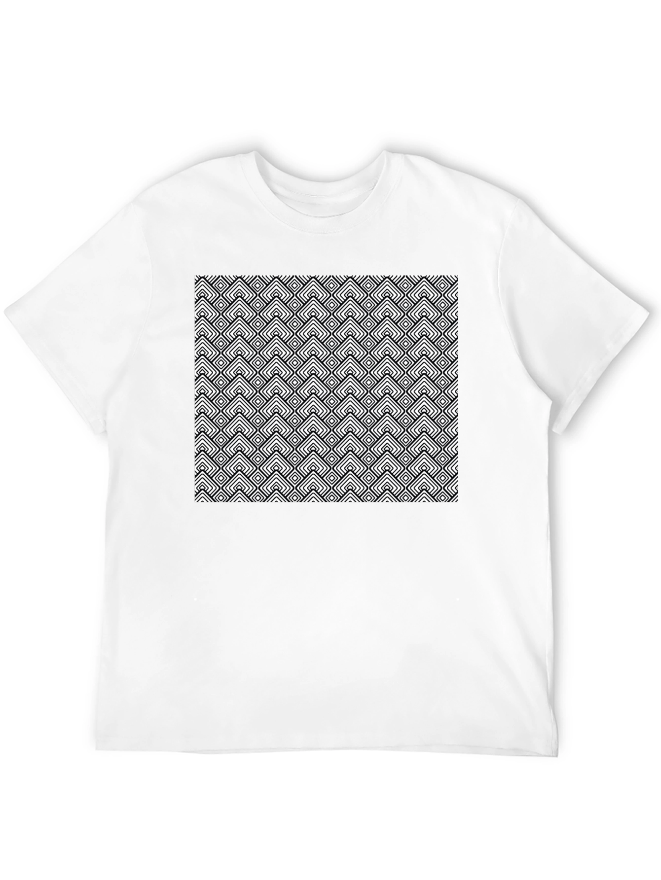 Black Geometric Pattern Tee - Black view 12