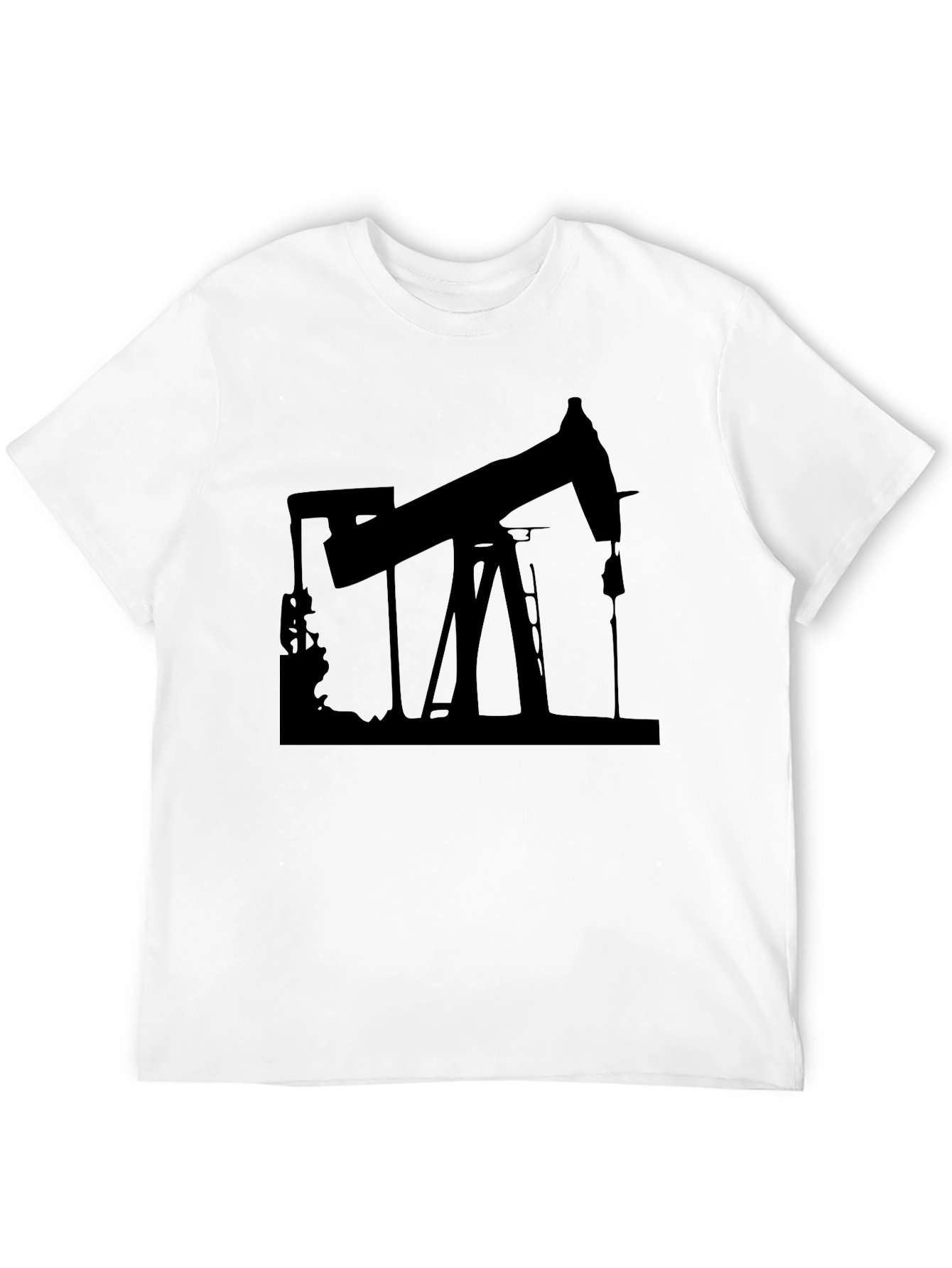 Black Oil Rig Graphic Tee - Black Crew Neck view 12