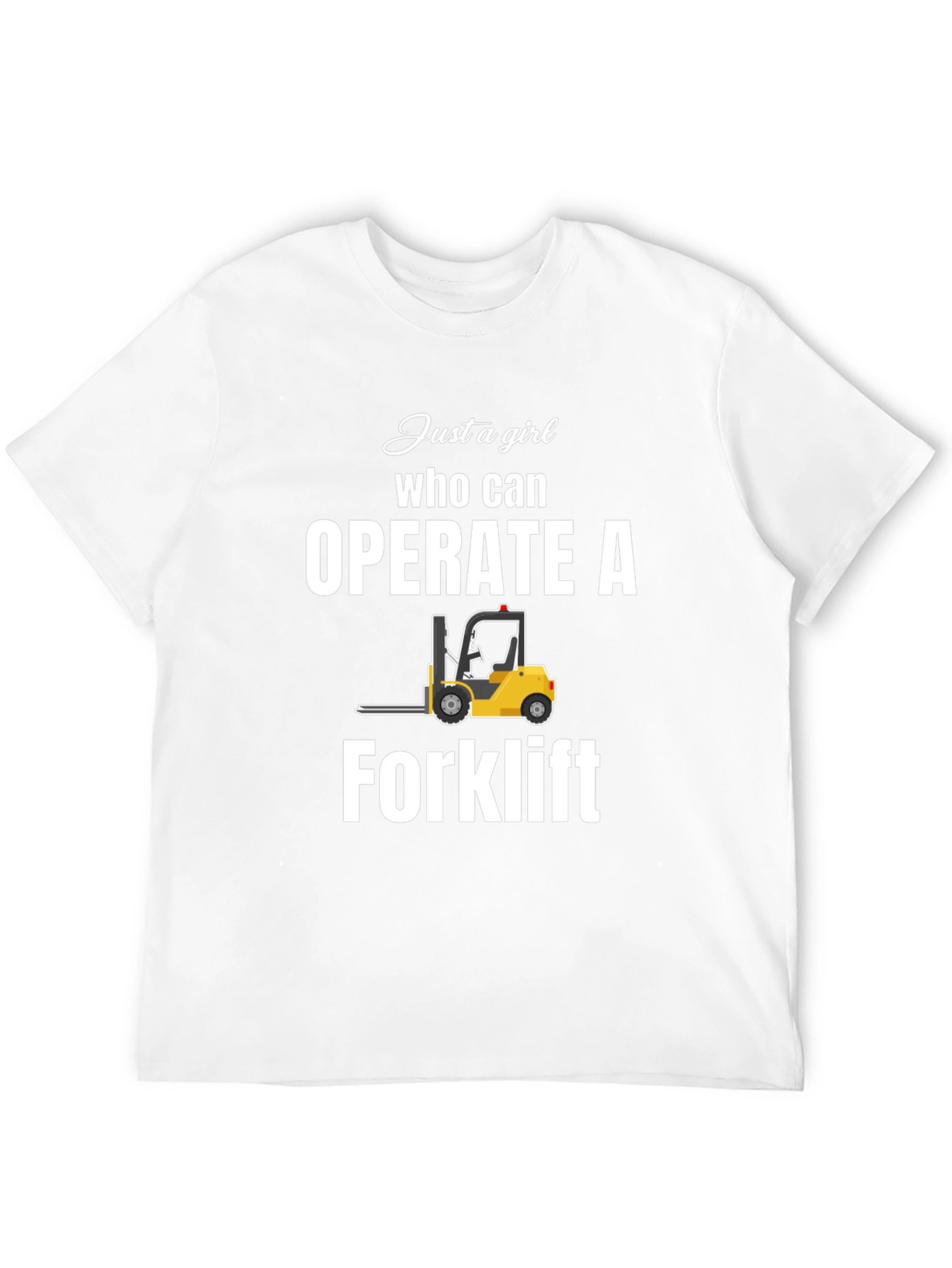 Black Forklift Operator T-Shirt - Just a Girl Who Can view 12