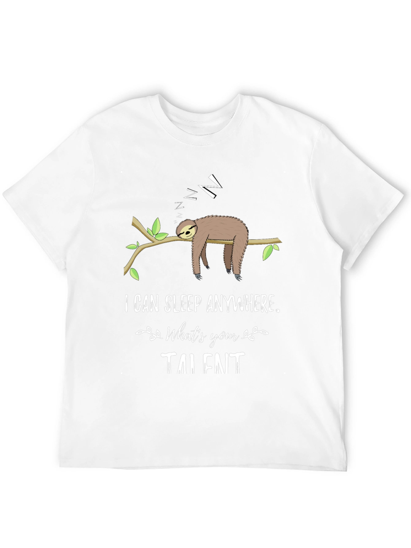 Black Funny Sloth Sleeping T-Shirt - I Can Sleep Anywhere view 12