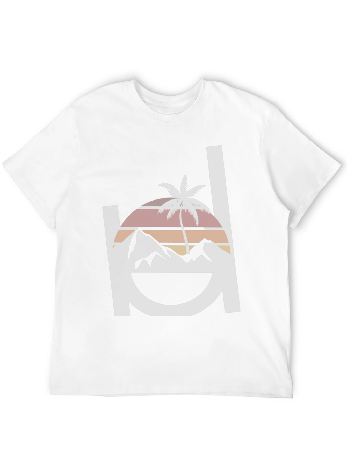 Black Retro Sunset Mountain & Palm Tree Graphic Tee - Black view 12