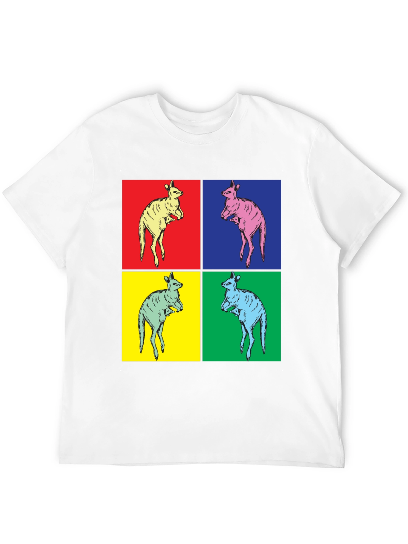 Black Kangaroo Pop Art Black T-Shirt view 12