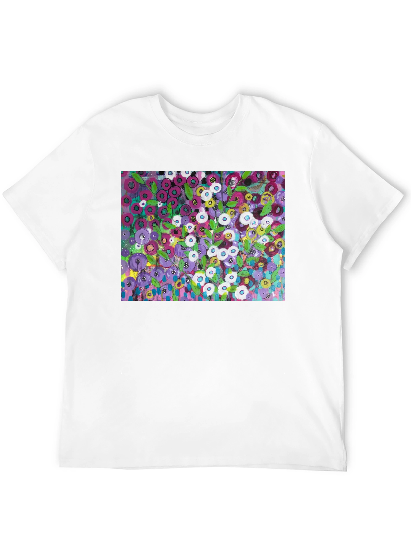 Black Floral Burst Graphic Tee - Modern Art Shirt view 12