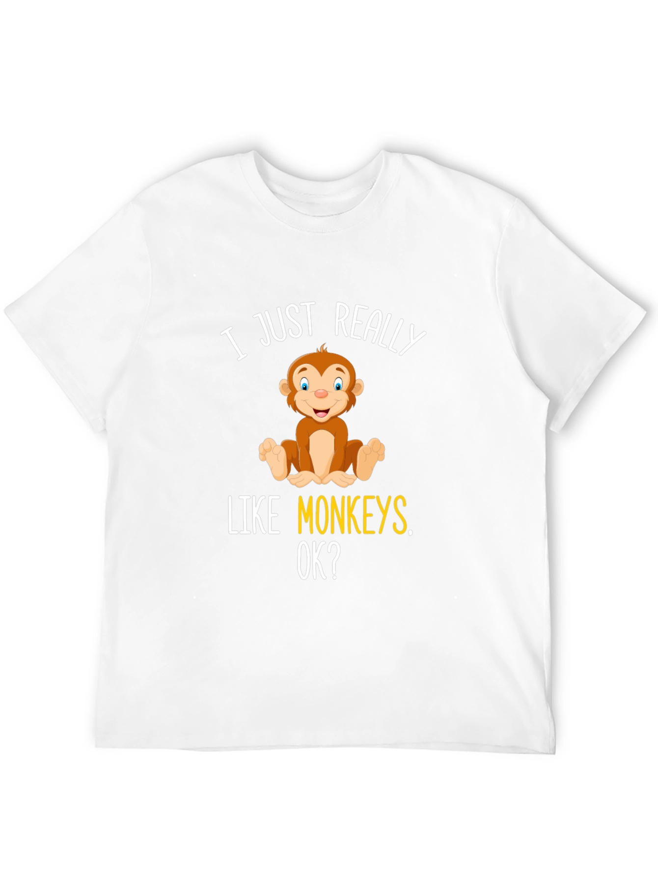 Black I Just Really Like Monkeys T-Shirt view 12