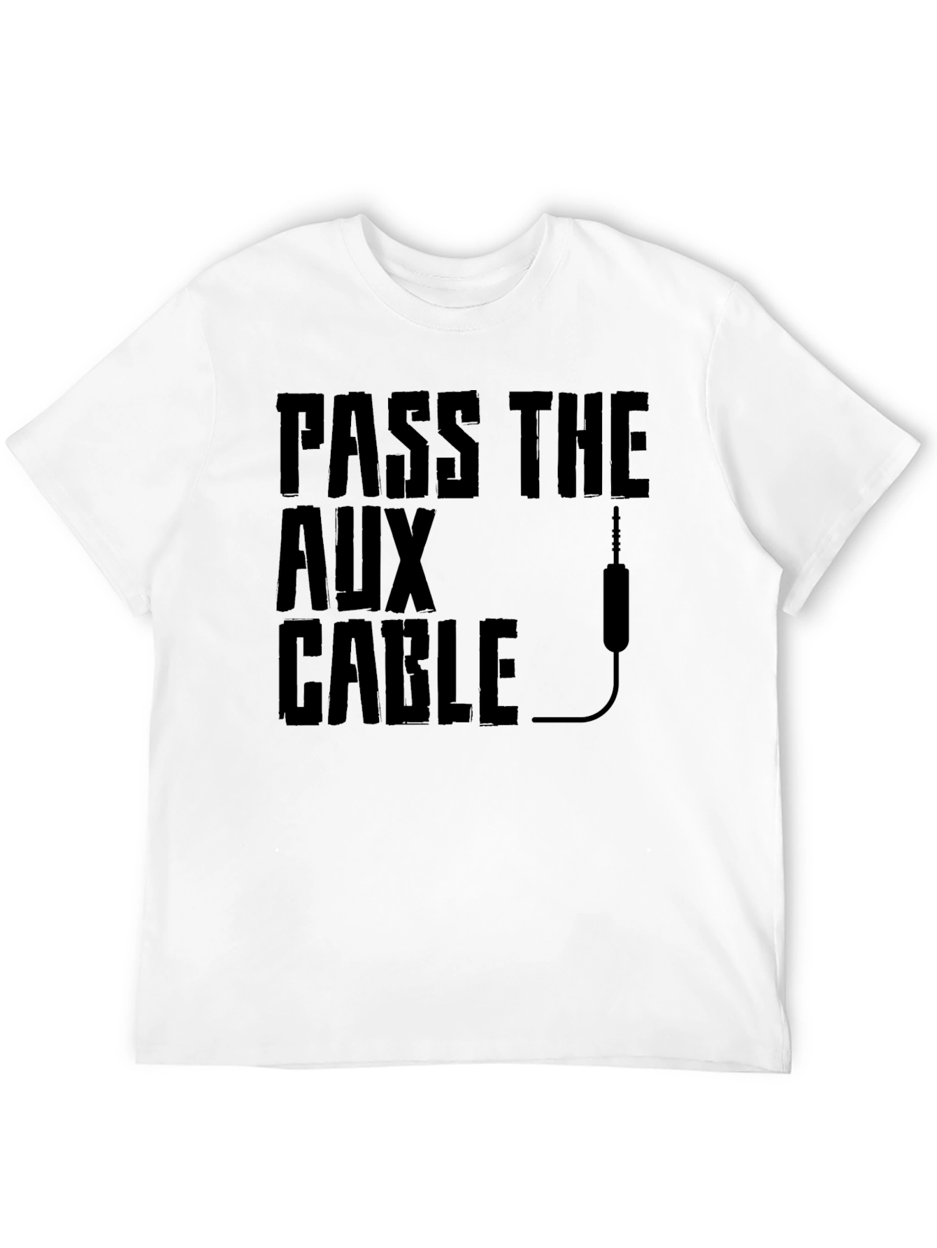 Black Pass the Aux Cable Graphic T-Shirt - Black view 12