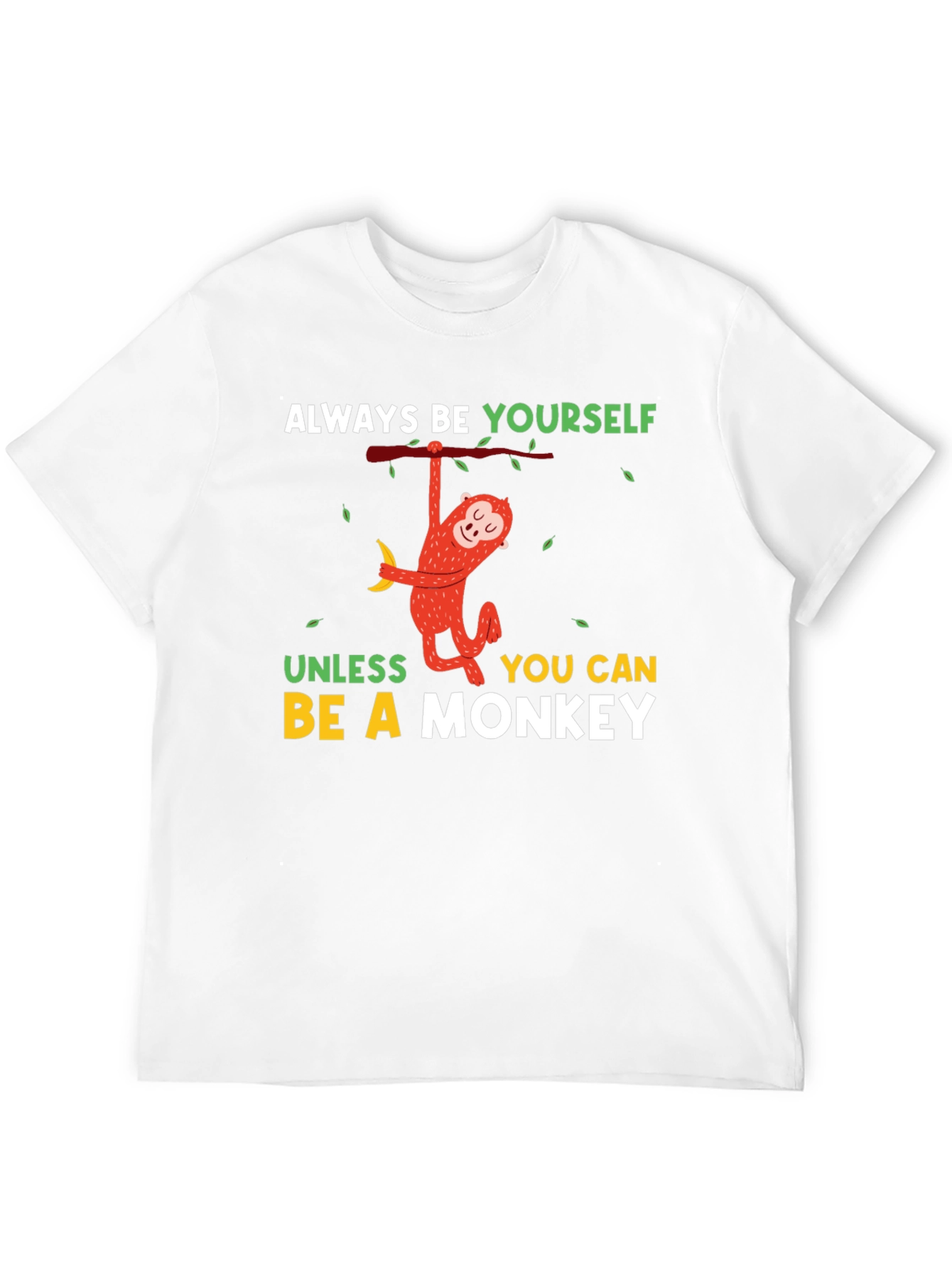 Black Funny Monkey T-Shirt - Always Be Yourself Graphic Tee view 12