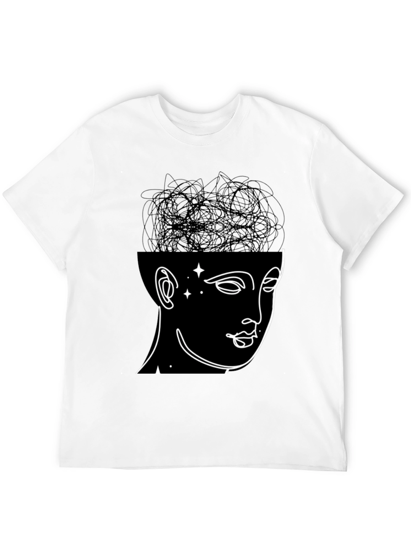 Black Abstract Mind T-Shirt - Modern Graphic Tee view 12