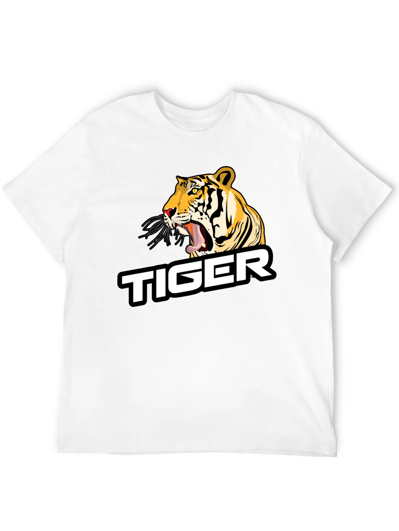 Black Roaring Tiger Graphic Tee - Black Cotton Blend view 12