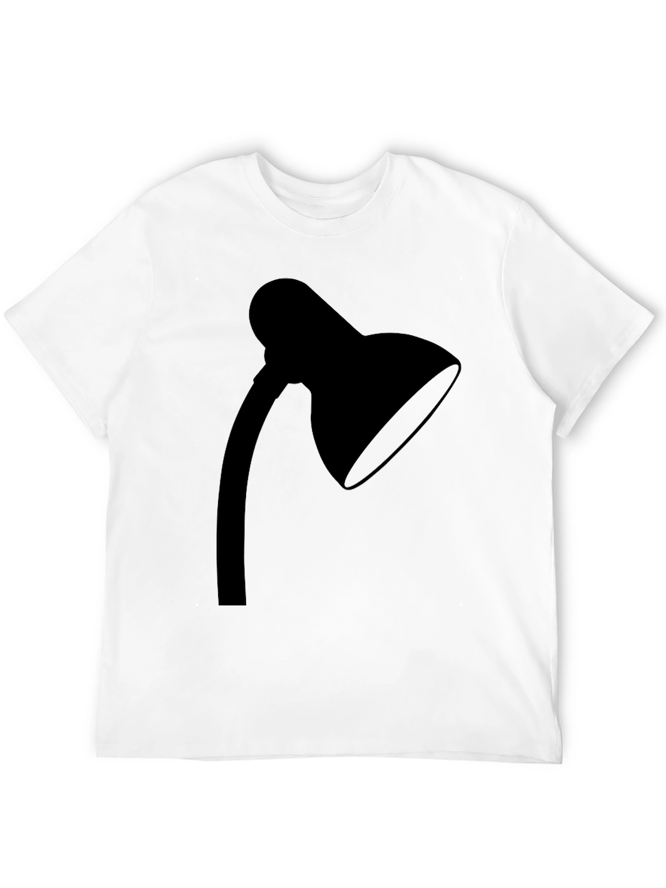 Black Minimalist Lamp Graphic Tee - Black Cotton T-Shirt view 12