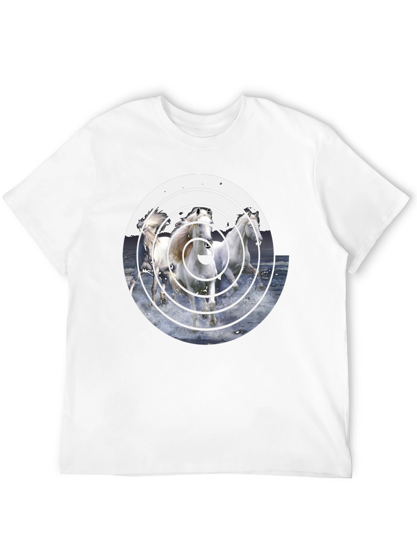 Black Horse Art Graphic Tee - Men's Black T-Shirt view 12