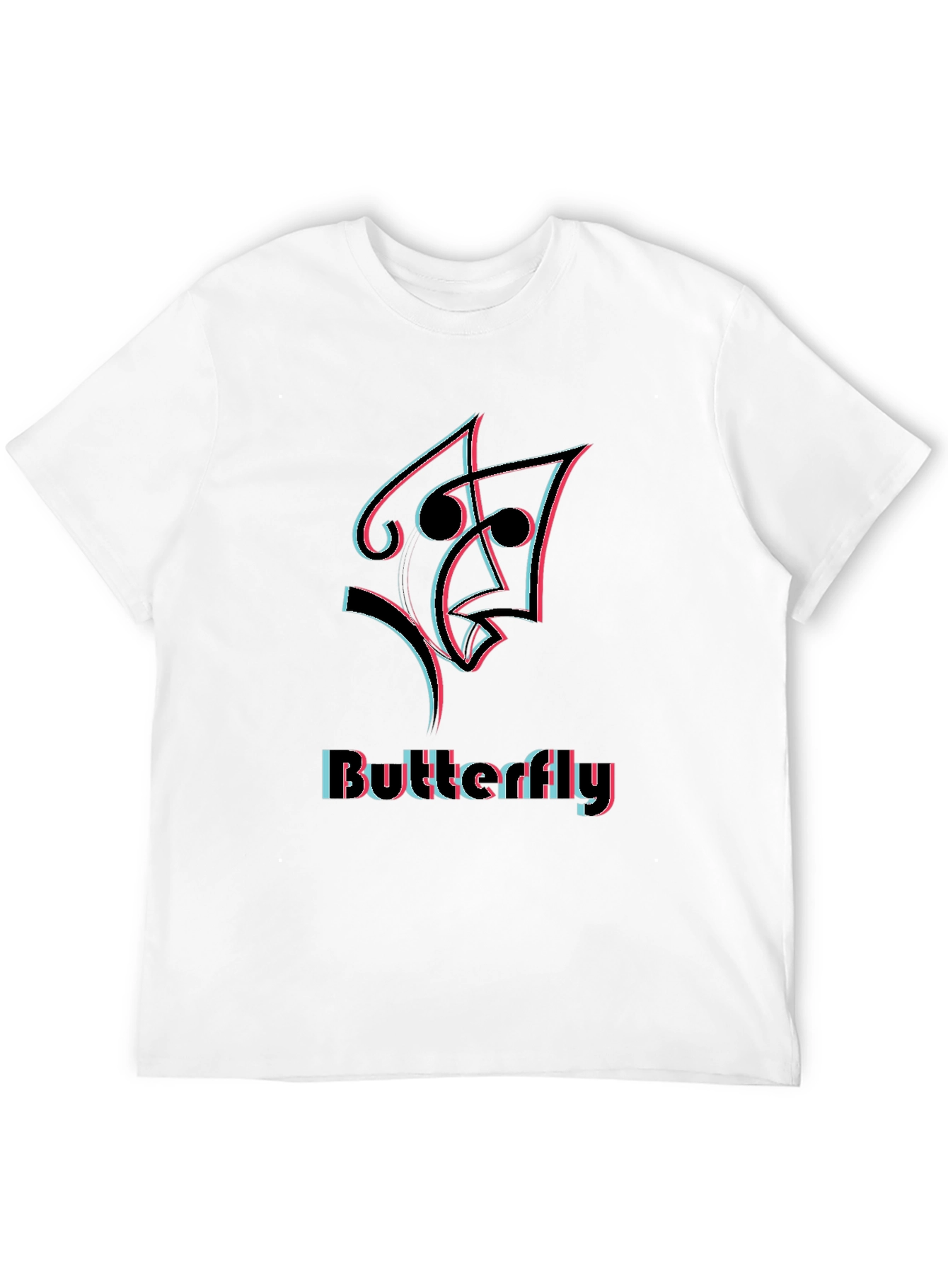Black Butterfly Illusion Graphic Black T-Shirt view 12
