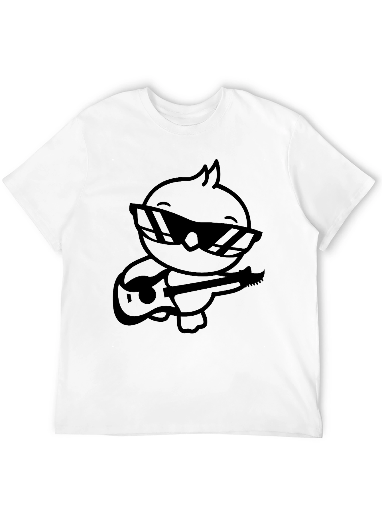 Black Cool Chick Guitar Player Black T-Shirt view 12