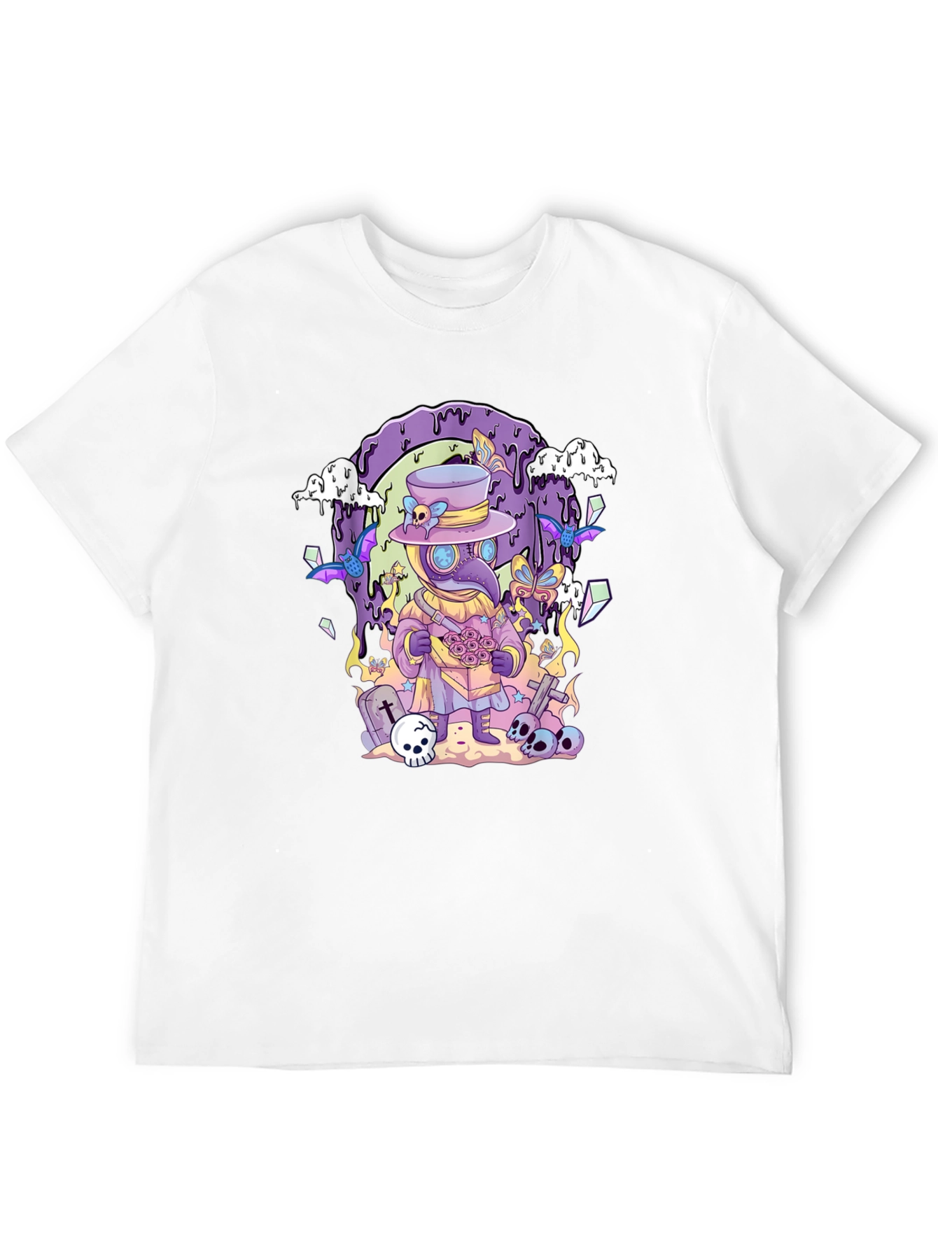 Black Plague Doctor Graphic Print Black T-Shirt view 12