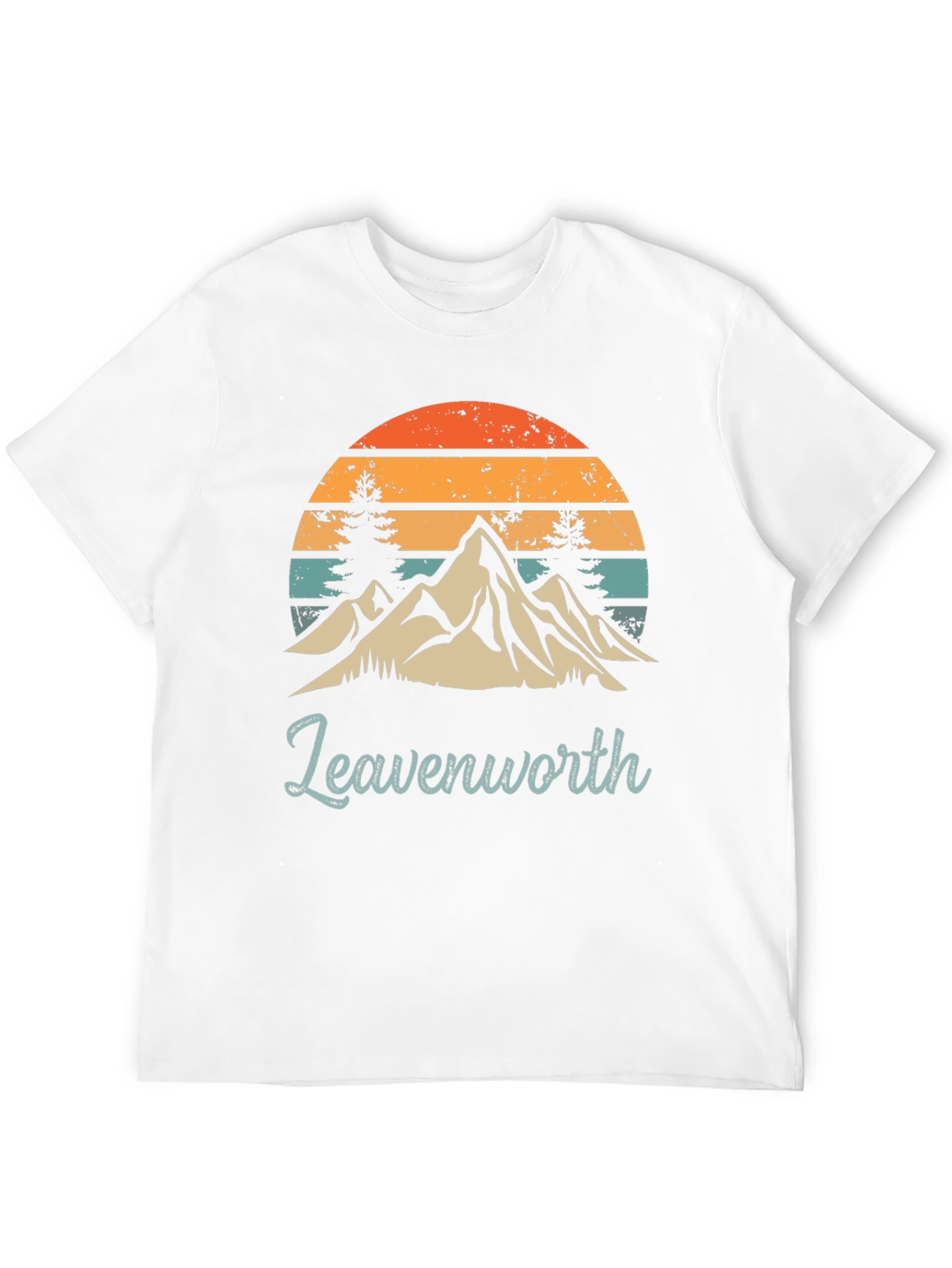 Black Leavenworth Mountain Sunset Graphic Tee view 12