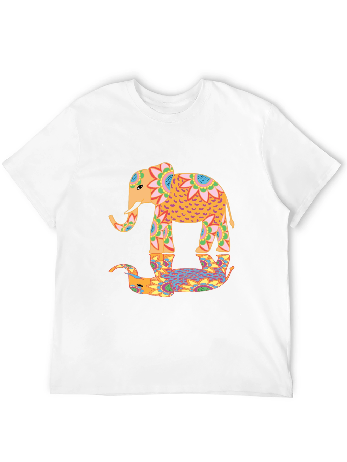 Black Elephant Reflection Graphic Tee - Unique Design view 12