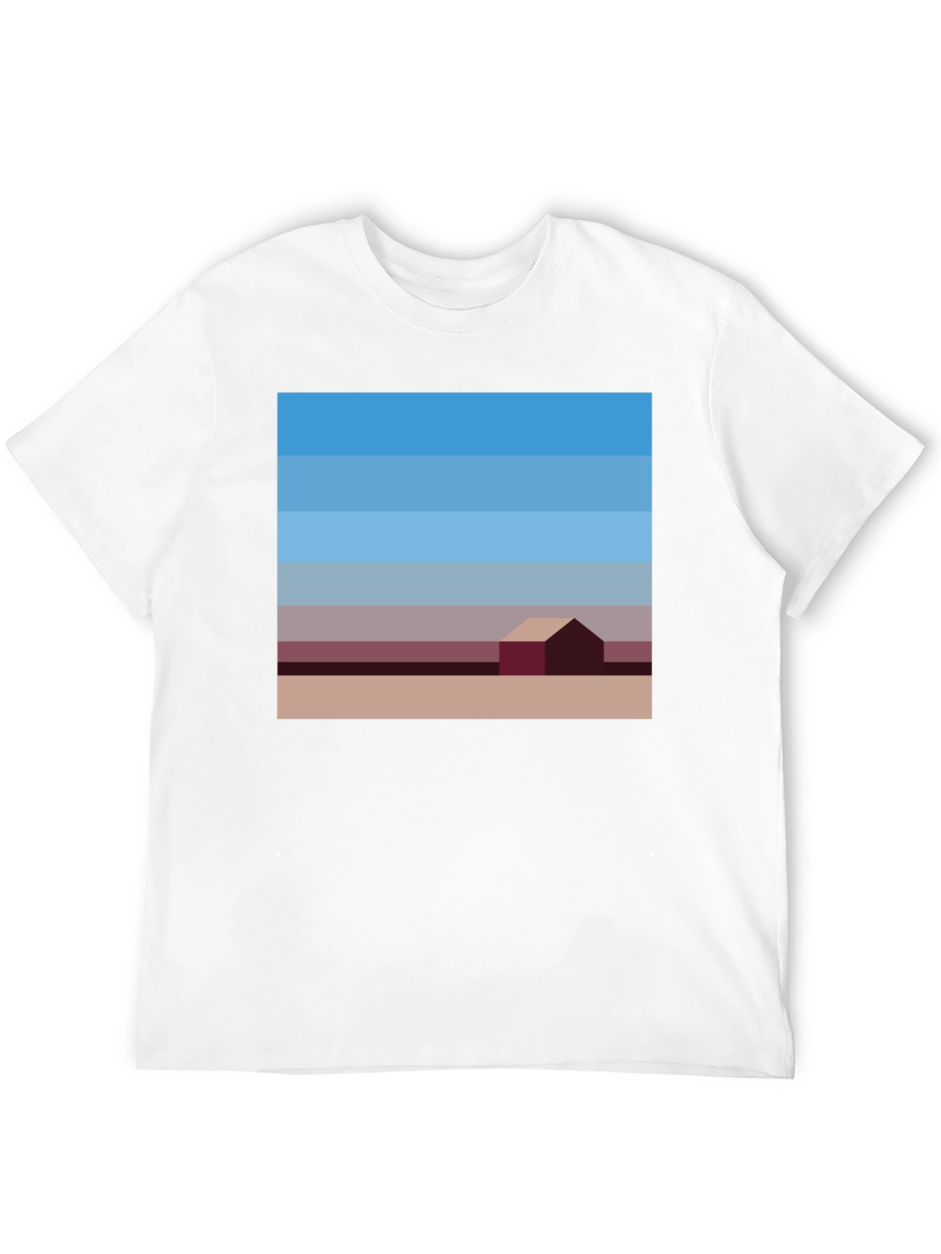 Black Abstract Landscape Graphic Tee - Modern Art Shirt view 12