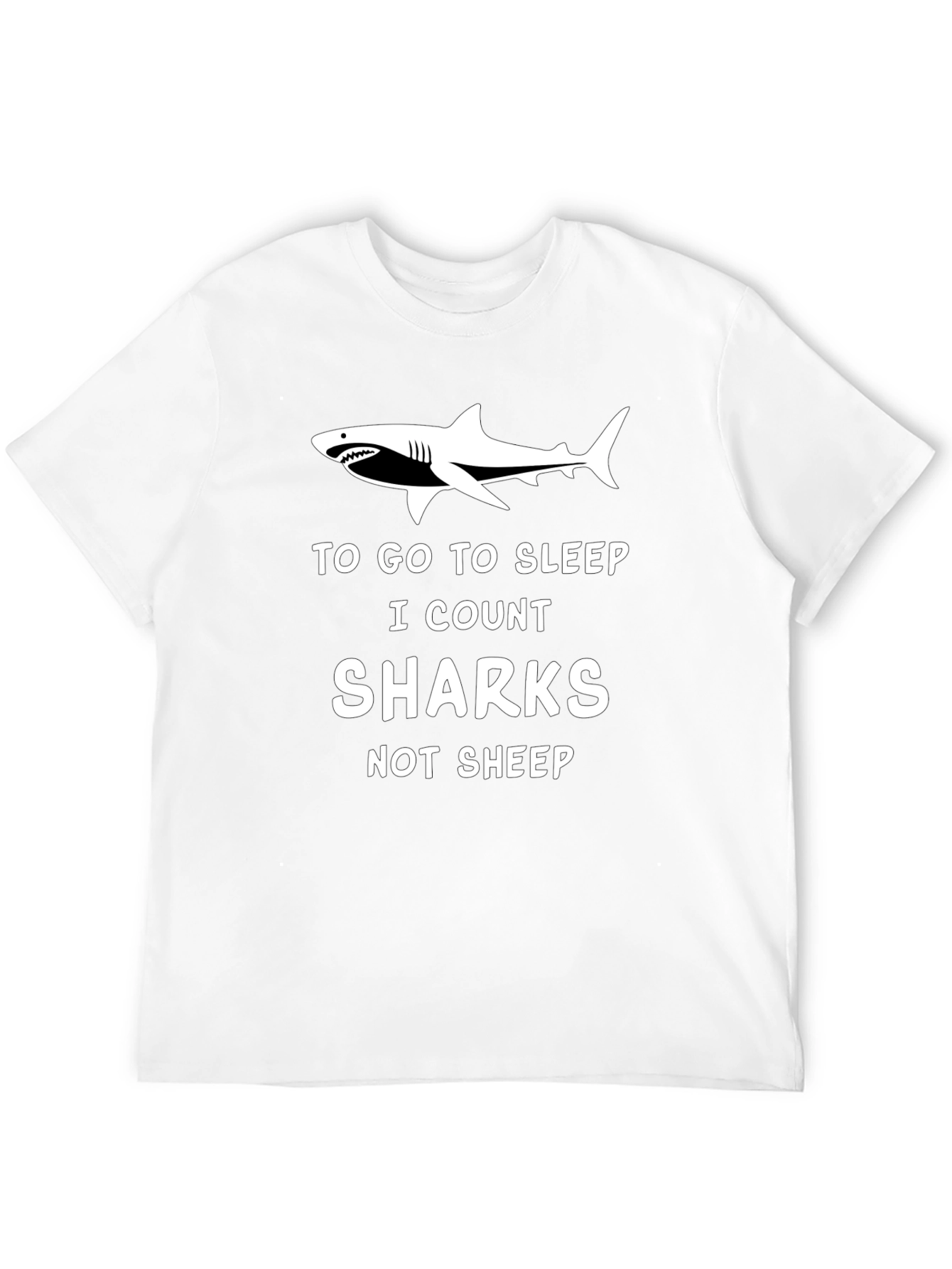 Black Shark Lover T-Shirt: Count Sharks Not Sheep view 12