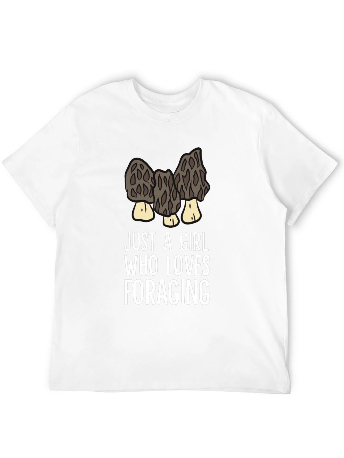 Black Morel Mushroom Foraging Girl's T-Shirt view 12