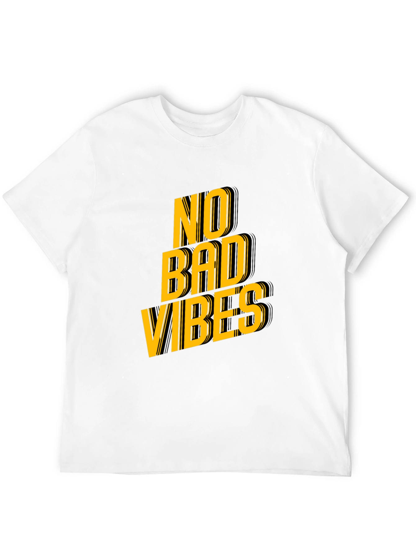 Black No Bad Vibes Graphic Tee - Trendy Black T-Shirt view 12